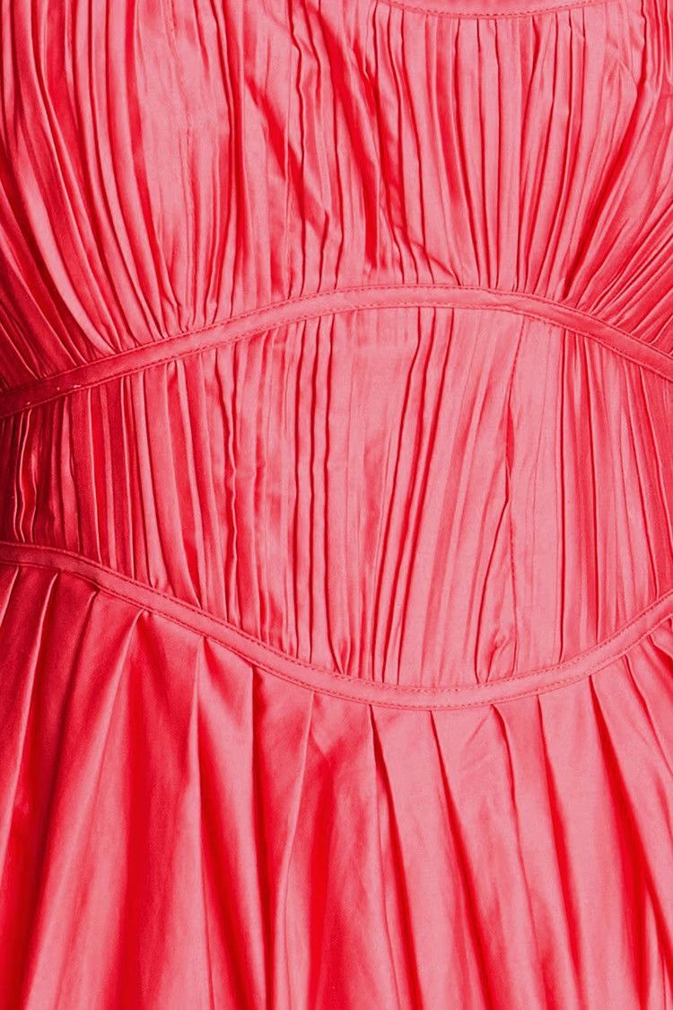 Aje AJE Nya pleated cotton-taffeta midi dress Bubblegum UK 4 Size XS / US 0-2 / IT 36-38 - 4 Thumbnail