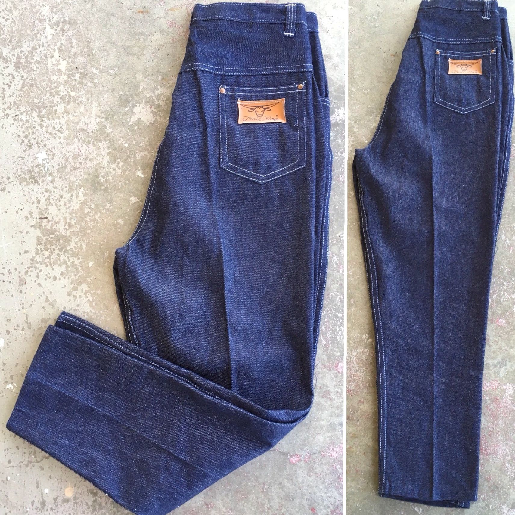 Vintage VINTAGE Trail King Jeans High Waist Size 16 28” Waist Western Rockabilly Denim Blue Casual Mens Size 38" / US 16 / IT 52 - 6 Thumbnail