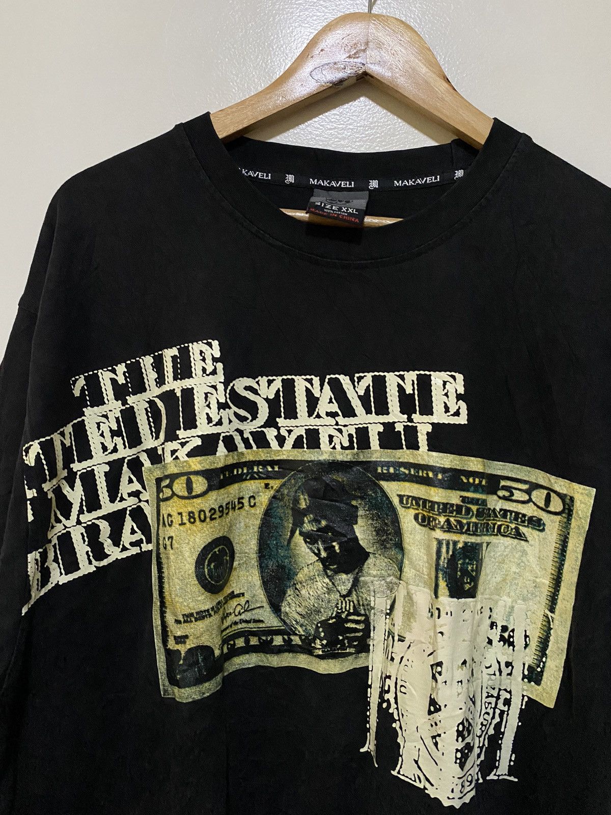 Rap Tees Makaveli Tupac $50 Dollar Bill Graphic Tee Size US XXL / EU 58 / 5 - 2 Thumbnail