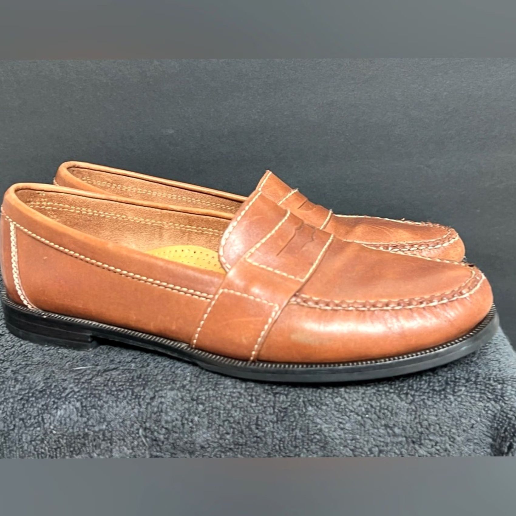 Cole Haan Cole Haan Moc Toe Loafer Full Strap Penny Mens 10N Saddle Tan Leather VGUC Size US 10 / EU 43 - 3 Thumbnail