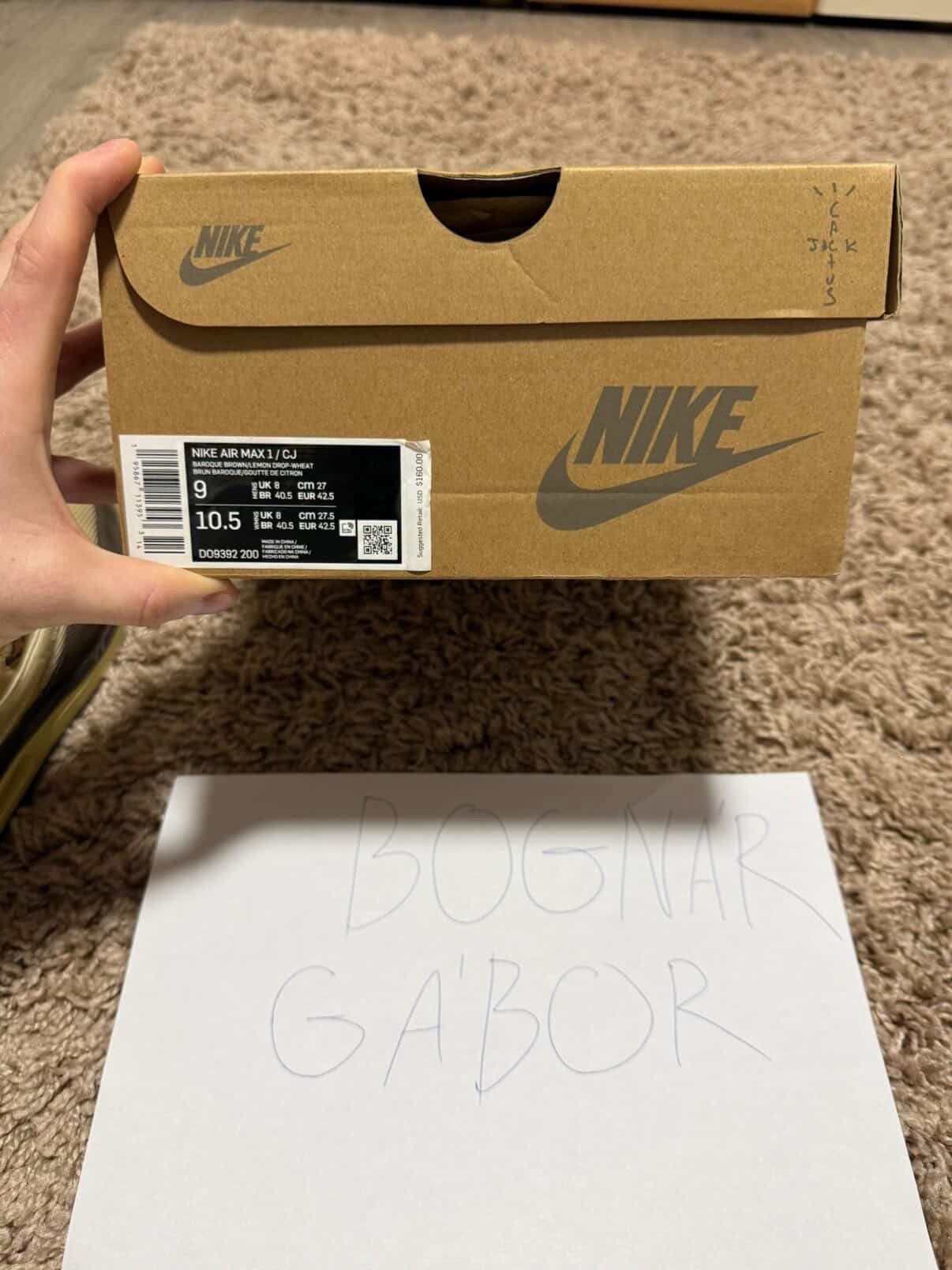 Nike × Travis Scott Nike x Cactus Jack, Air Max 1 Baroque Brown Size US 9 / EU 42 - 9 Thumbnail