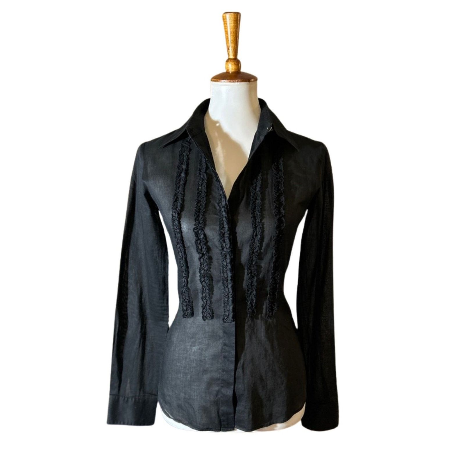 Theory Vintage Theory Fitted Cotton Blouse Size S Early 2000s Size S / US 4 / IT 40 - 2 Thumbnail