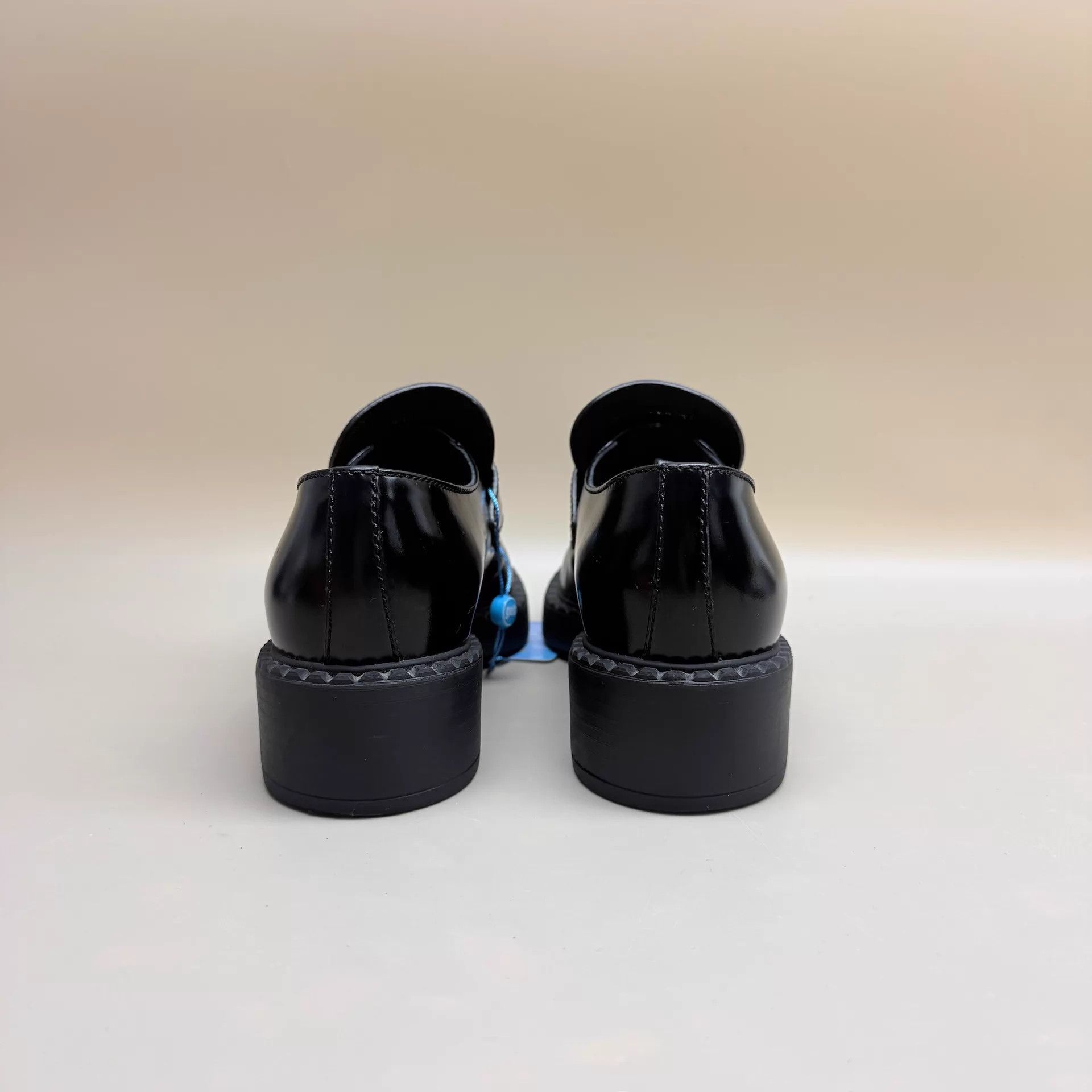 Prada Prada Black & Silver Tri Logo Loafers 35.5 99 New Size US 5 / IT 35 - 3 Thumbnail