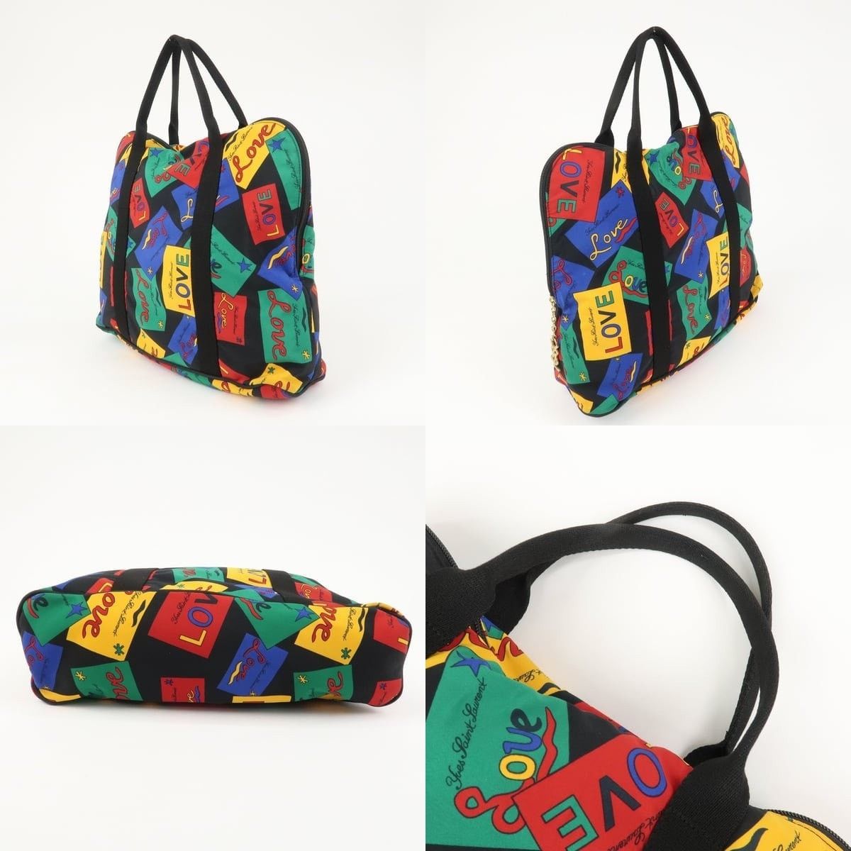Saint Laurent Paris Saint Laurent Love Print Nylon Tote Multicolor Size ONE SIZE - 3 Thumbnail