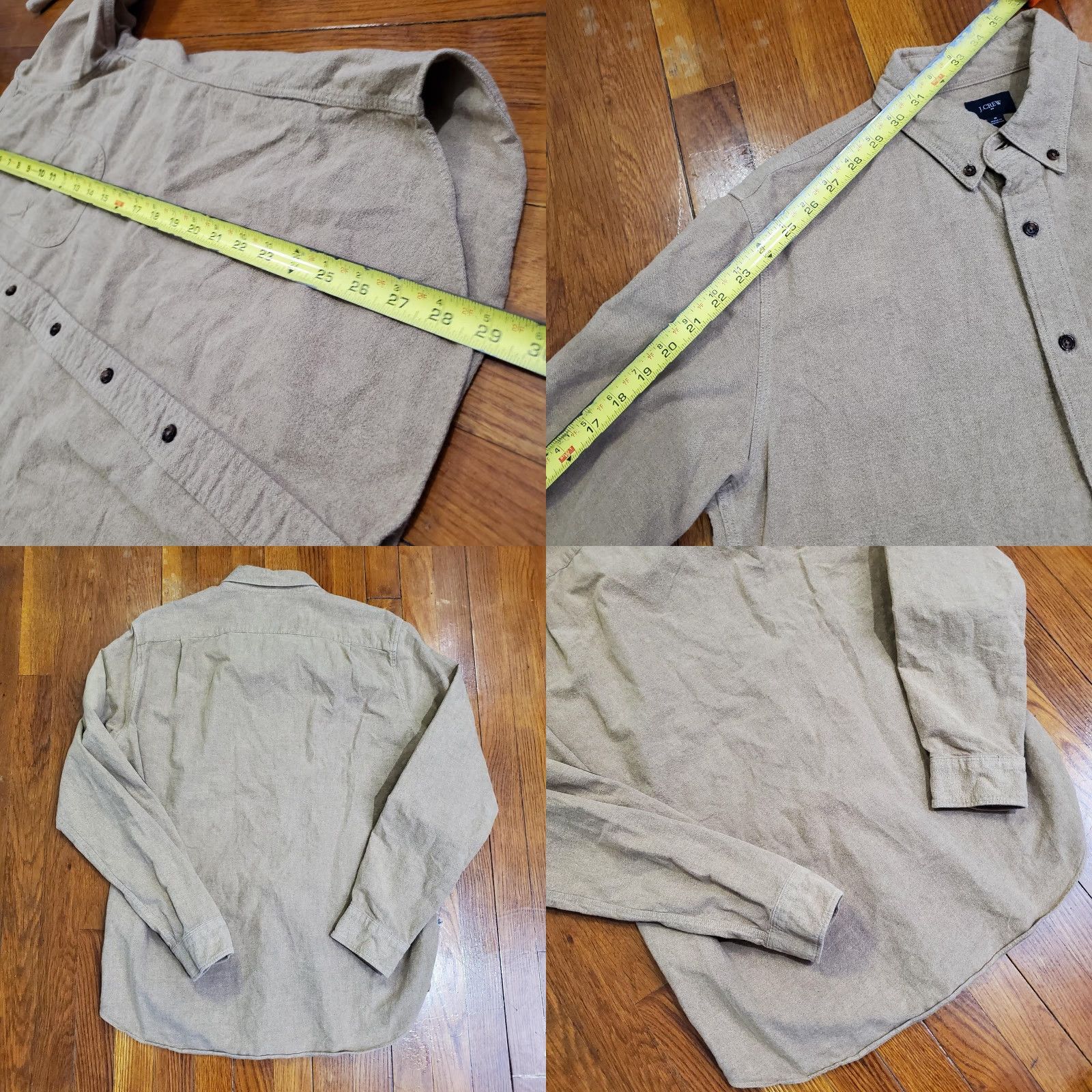 J.Crew J. Crew Shirt Mens Medium Beige Elbow Patch Button-Down Long Sleeve Casual Shirt Size US M / EU 48-50 / 2 - 8 Thumbnail