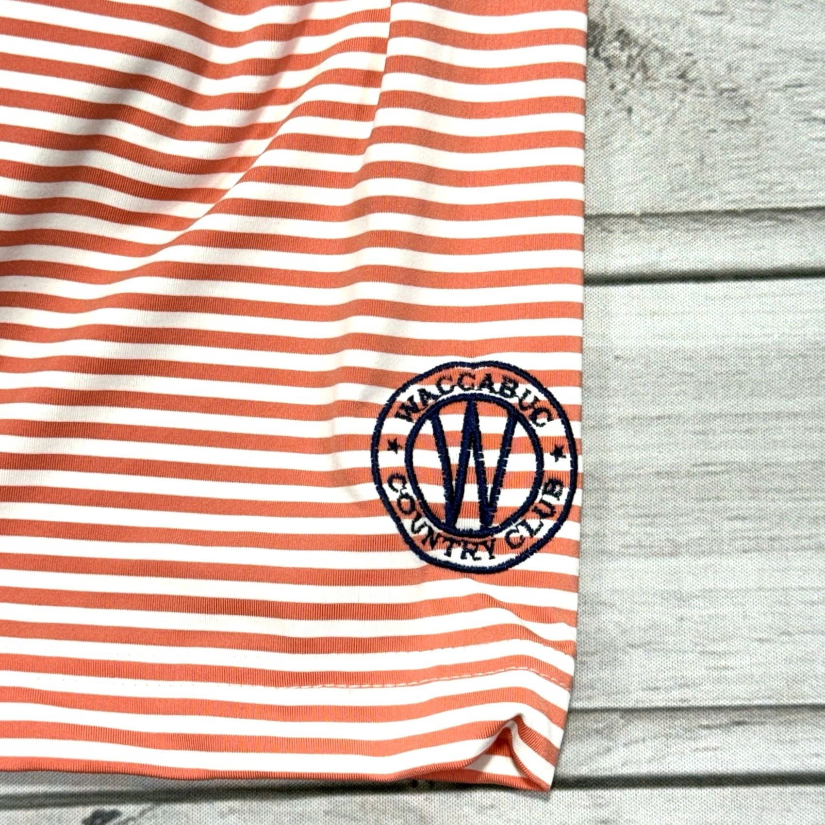 Vintage Criquet Polo Shirt Mens M Red White Striped Golf Waccabac Country Club Size US M / EU 48-50 / 2 - 4 Thumbnail