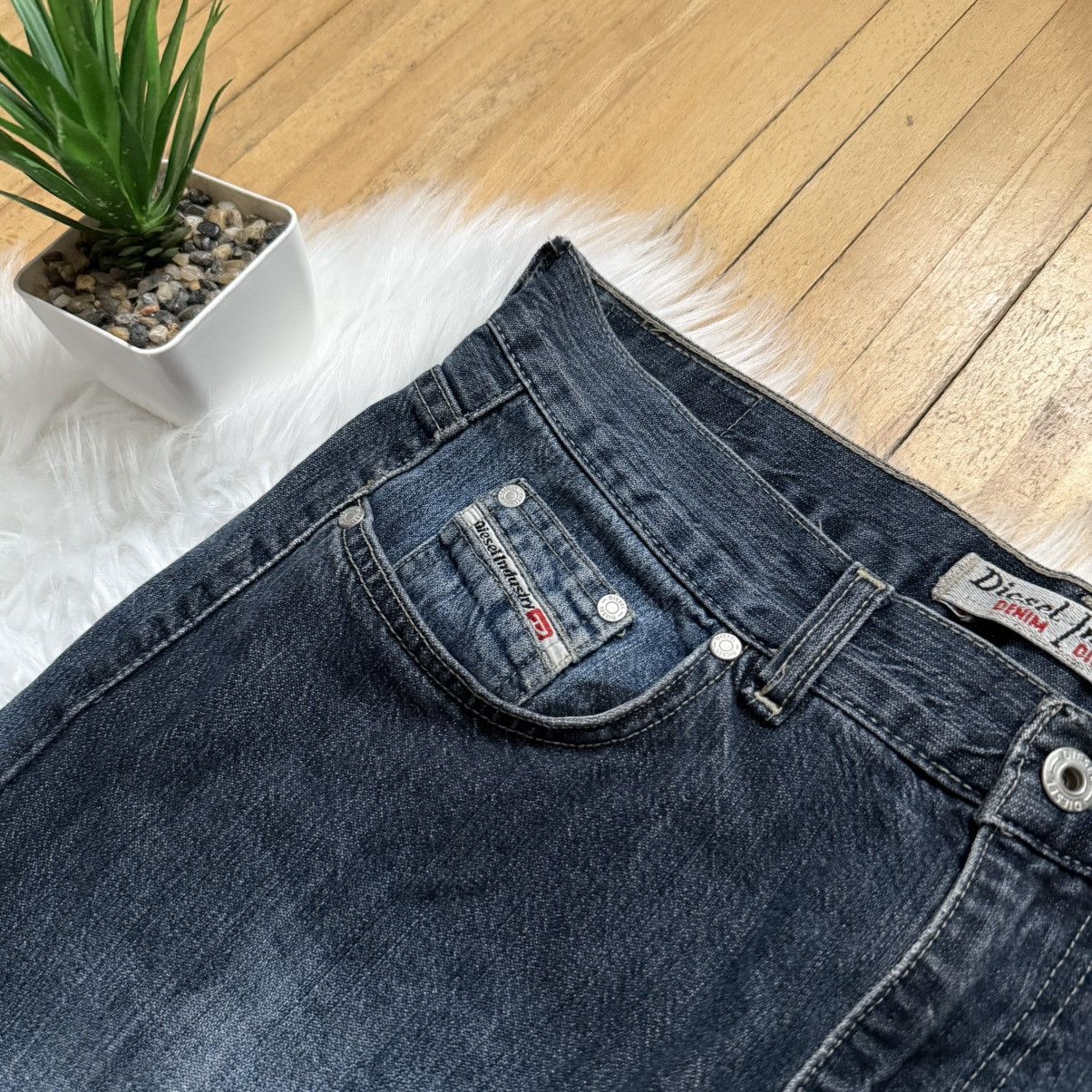 Diesel 📌 Vintage DIESEL Y2K Straight Relaxed Crazy Denim Jeans Size US 34 / EU 50 - 10 Thumbnail
