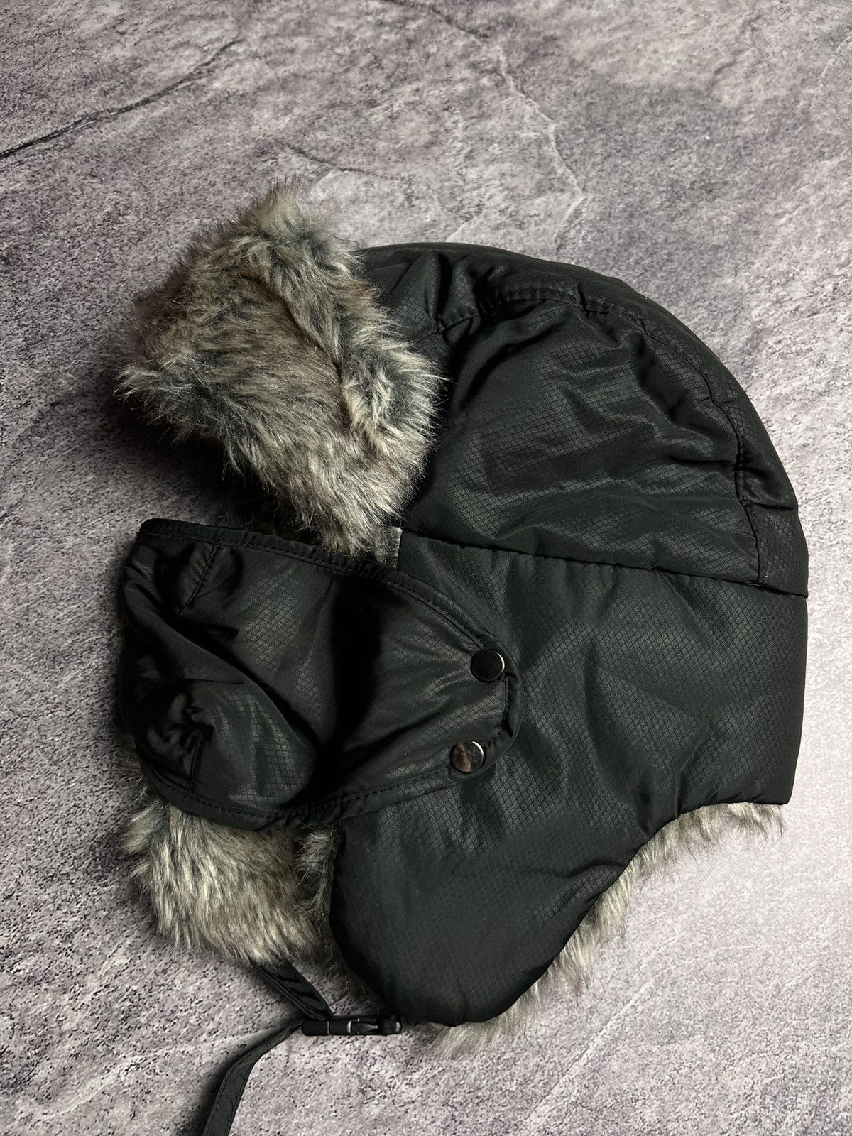 Japanese Brand Y2K nylon faux fur trapper hat with mask Japan style hat Size ONE SIZE - 1 Thumbnail