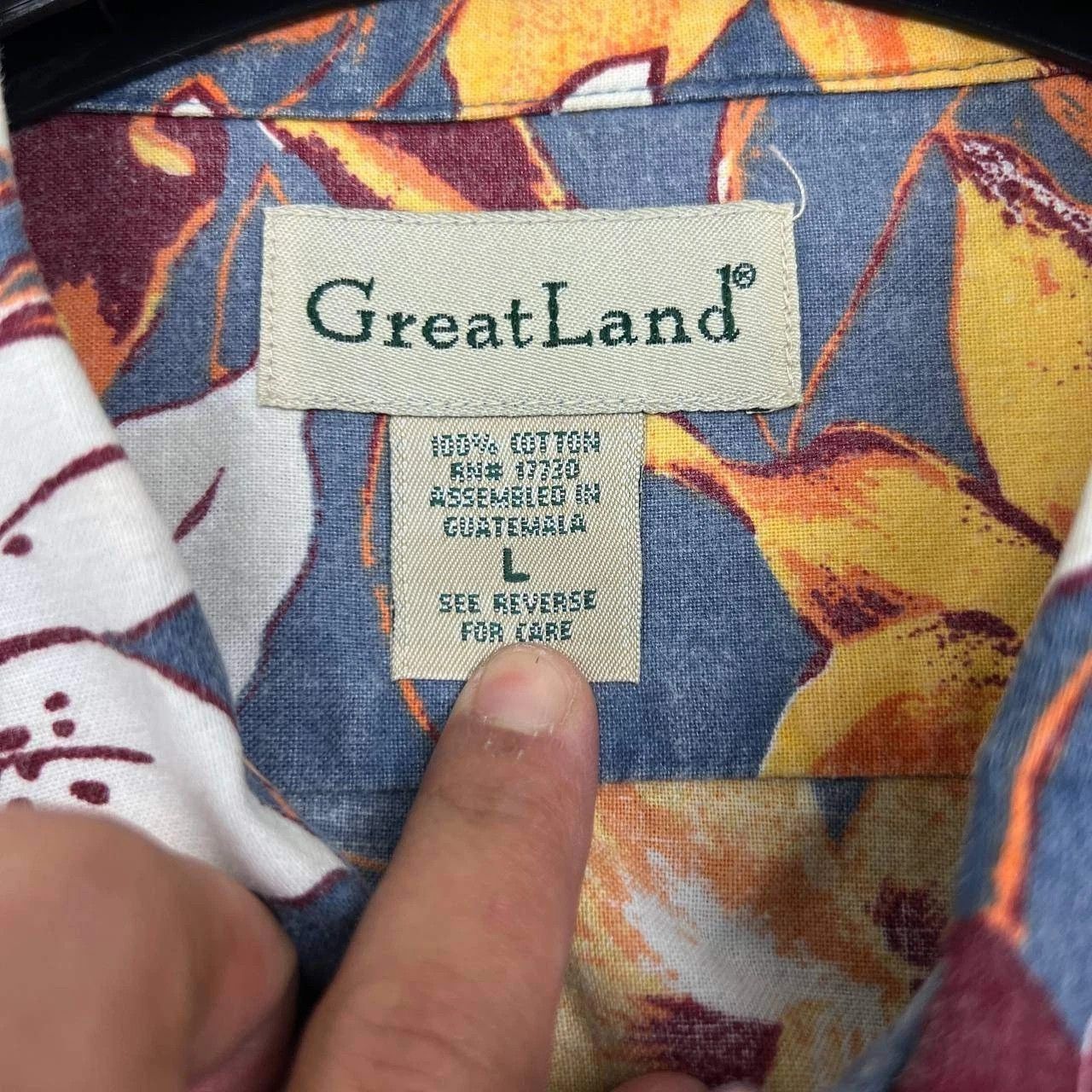 Greatland Apparel Great Land Shirt Men Hawaiian Floral Button Up Cotton L Size US L / EU 52-54 / 3 - 5 Thumbnail