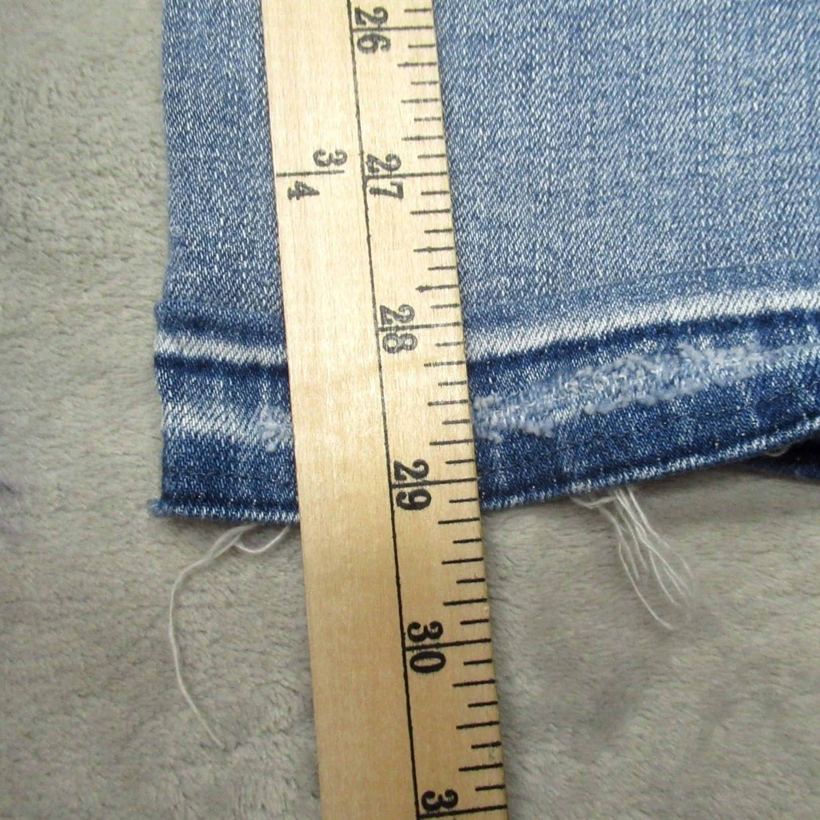 BKE BKE Jake Jeans Men 34 Light Wash Denim Bootcut 33x29 Whisker Distressed Pockets Stretch Cotton Blend Blue Denim Jeans Mens Size US 34 / EU 50 - 5 Thumbnail