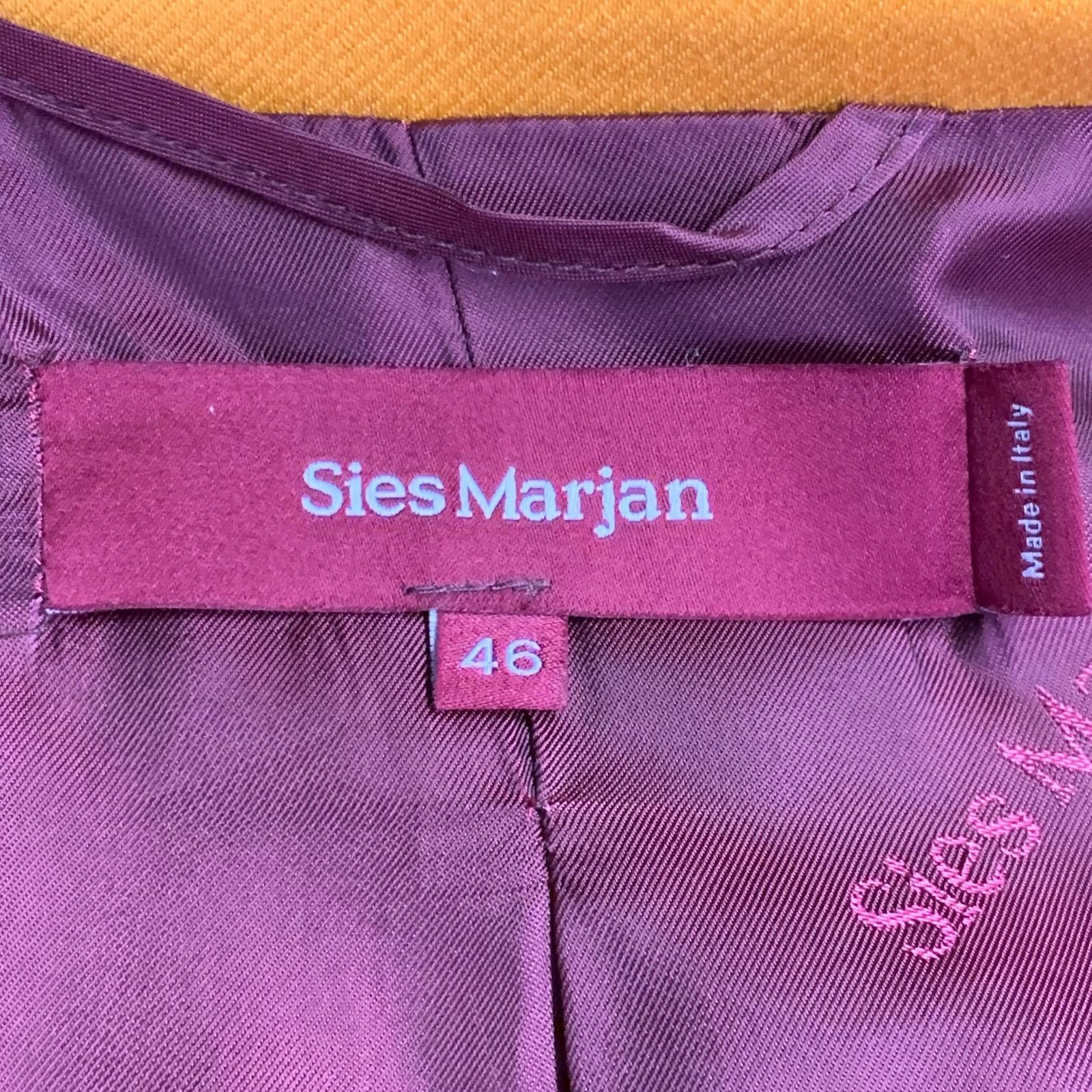 Sies Marjan SIES MARJAN Twill Virgin Wool Contrast Stitch Sport Coat Size 36R - 7 Thumbnail