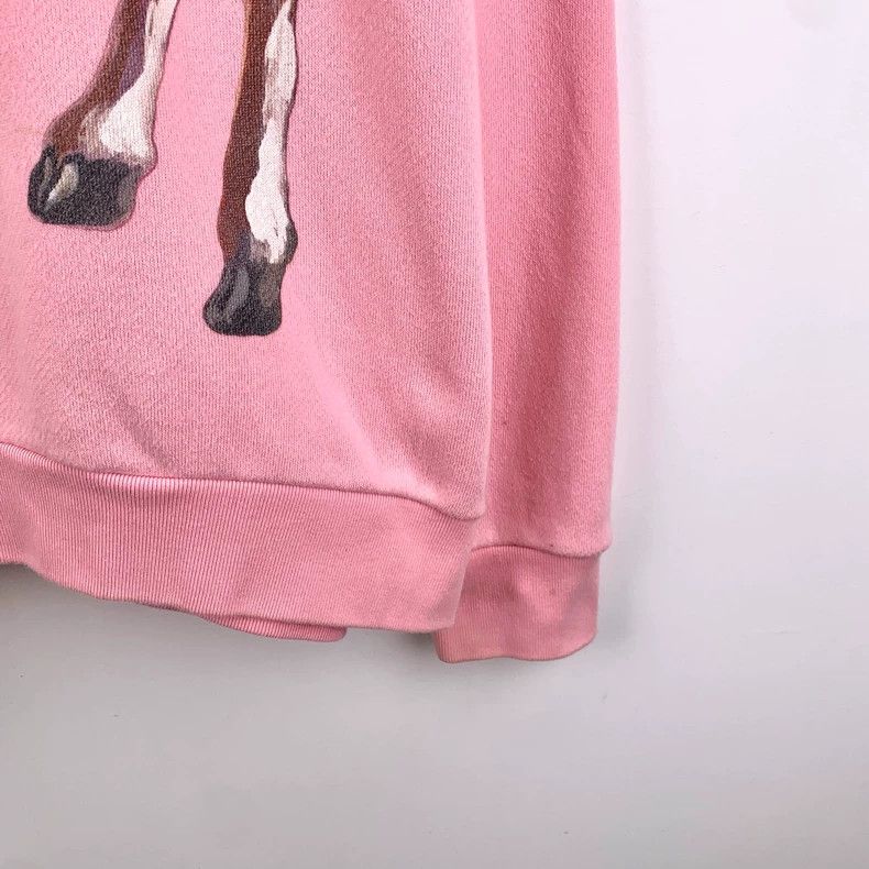 Gucci Gucci Pink deer letter printed cotton round-neck long-slee Size S / US 4 / IT 40 - 5 Thumbnail