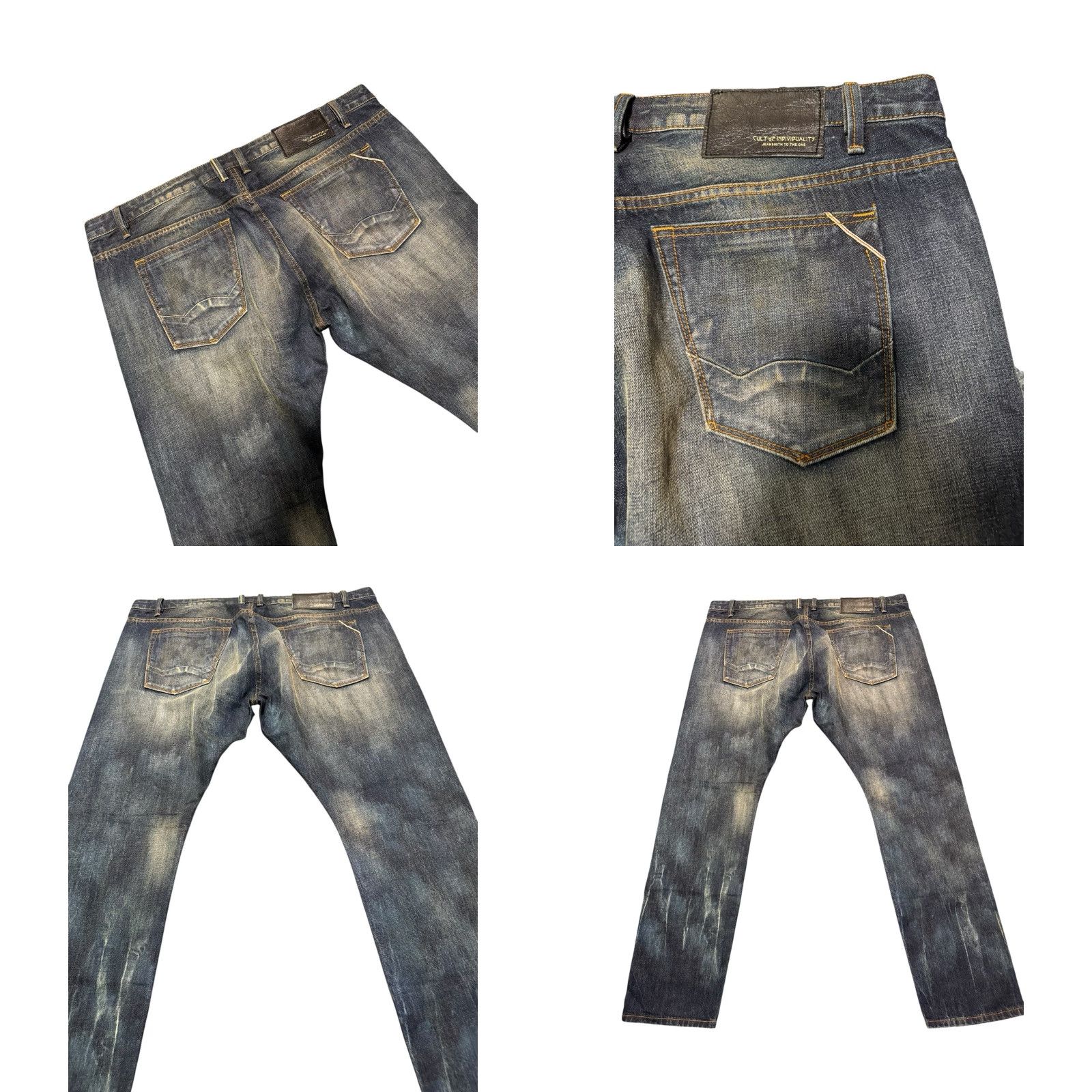 Cult Of Individuality VINTAGE CULT OF INDIVIDUALITY REBEL STRAIGHT JAPANESE SELVEDGE BLUE JEANS MENS 44X34 Size US 44 / EU 60 - 8 Thumbnail