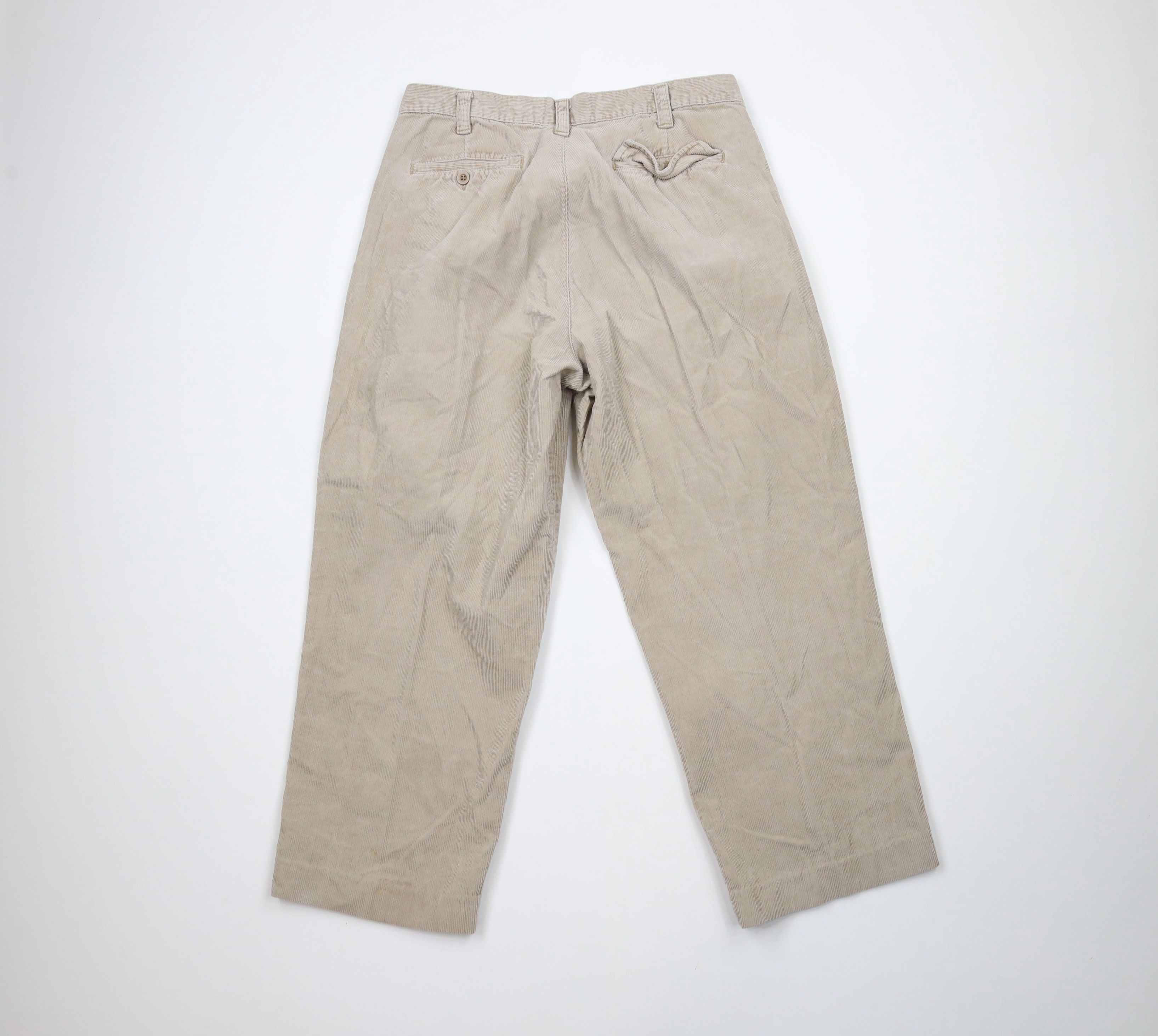 Vintage Vintage 90s Streetwear Pleated Wide Leg Corduroy Pants Beige Size US 32 / EU 48 - 9 Thumbnail
