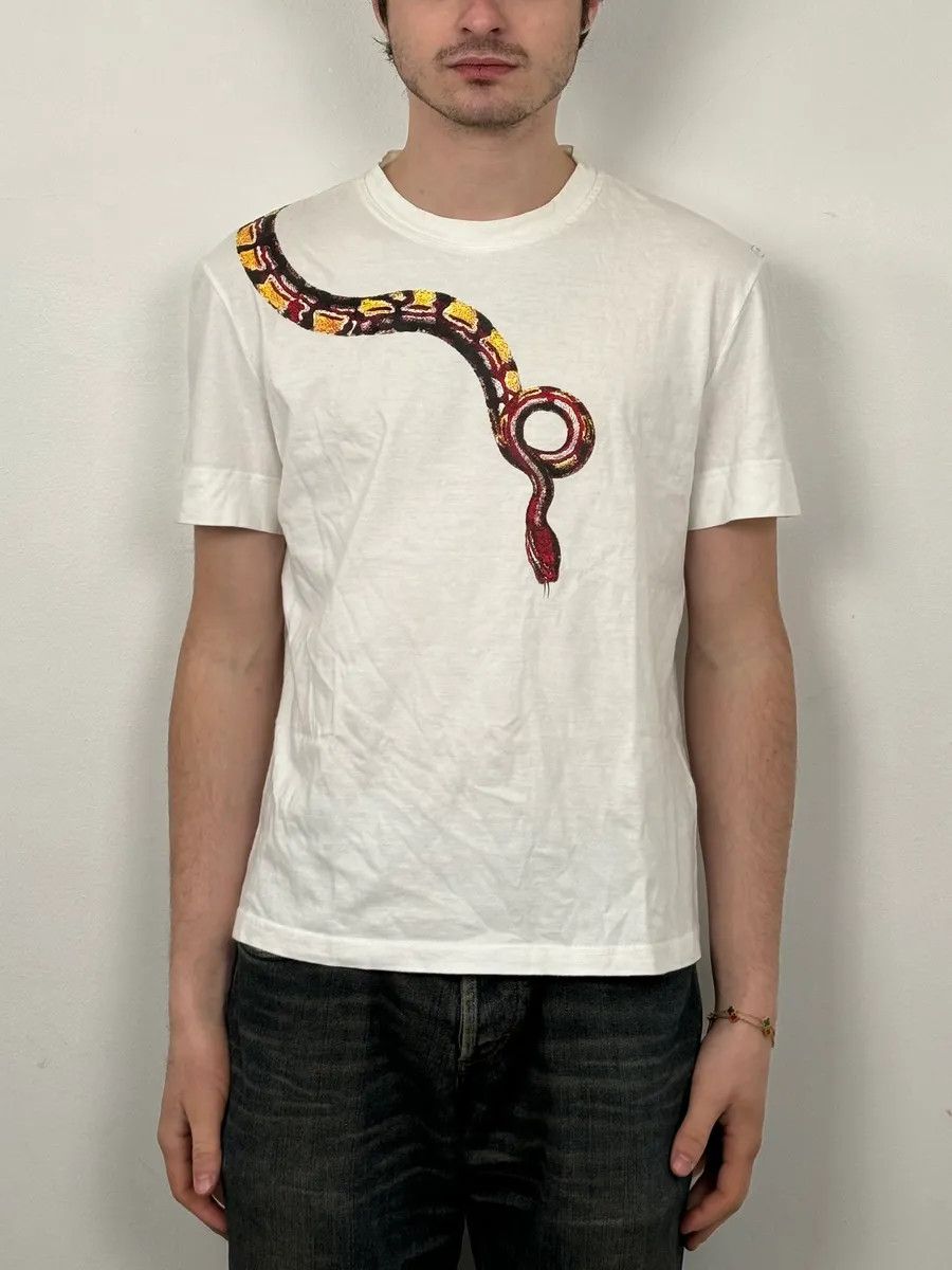 Just Cavalli 2000s Cavalli Red Snake White T-Shirt Size US S / EU 44-46 / 1 - 2 Thumbnail