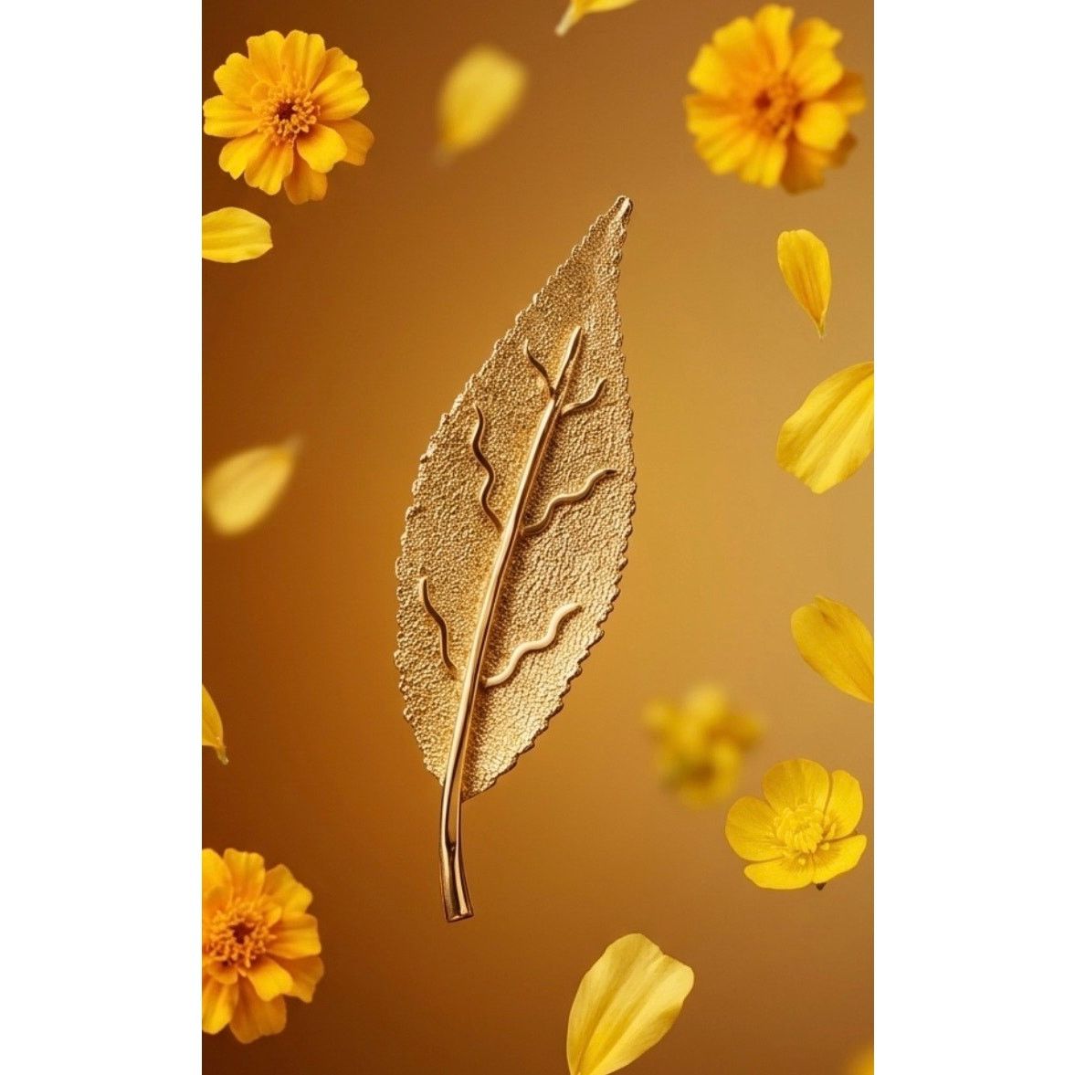 Vintage Vintage 1960s BSK Gold Tone Textured Leaf Brooch Pin Nature Size ONE SIZE - 10 Thumbnail