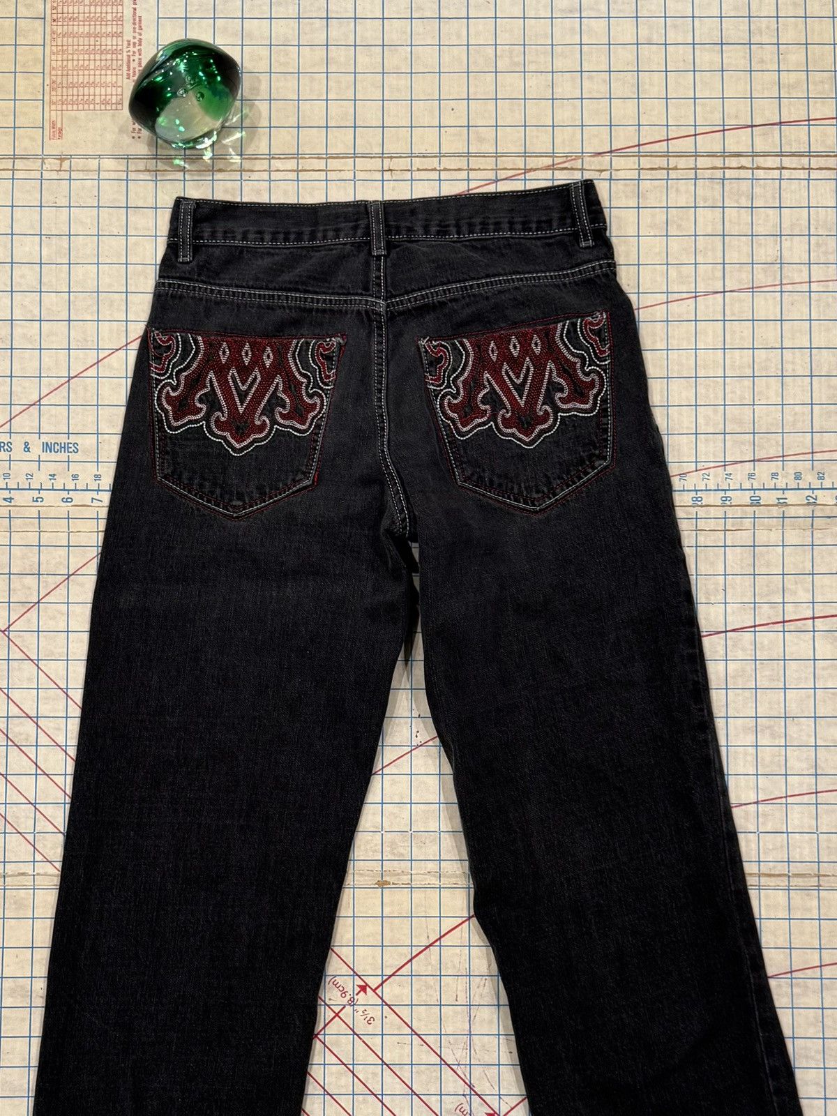Avirex Avirex Black Denim Embroidered Back Pockets Fits 30x26 Black Size US 30 / EU 46 - 2 Thumbnail