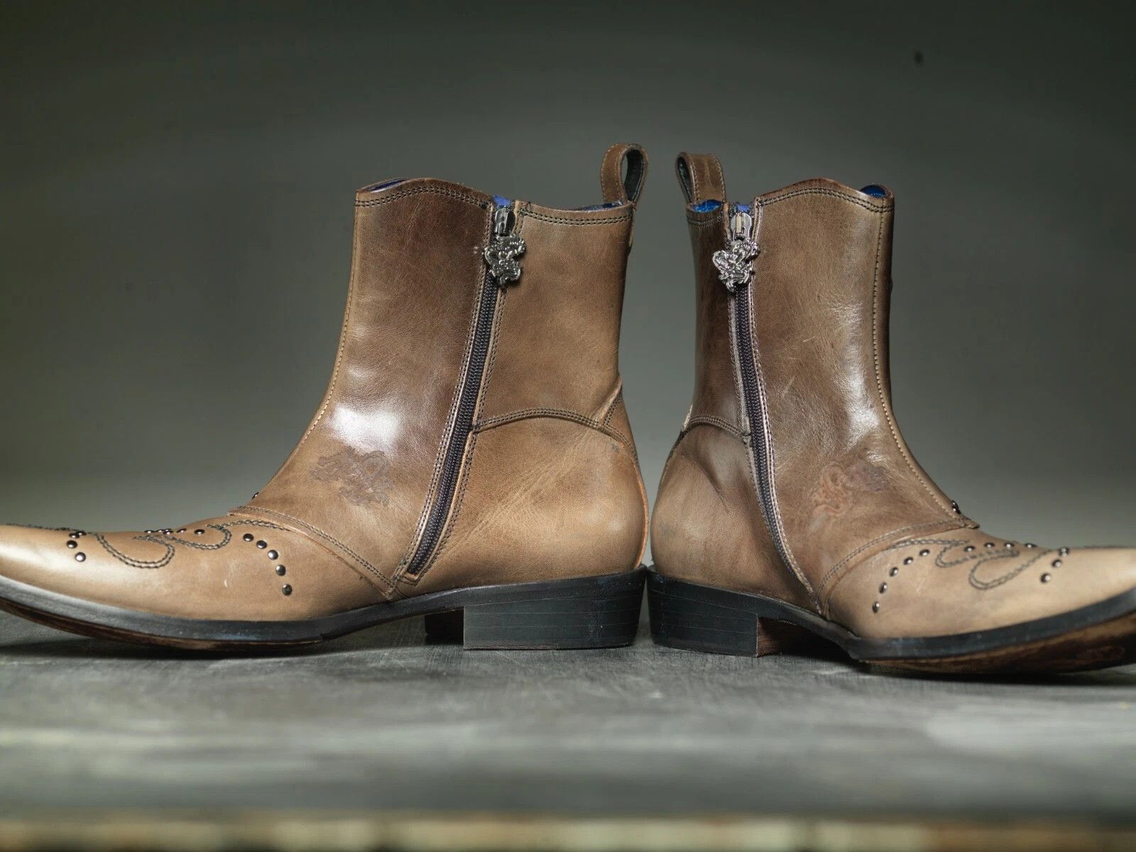 Mark Nason NEW Mark Nason BARCLAY Dragon Rock Boots Distressed Brown Size US 10.5 / EU 43-44 - 5 Thumbnail