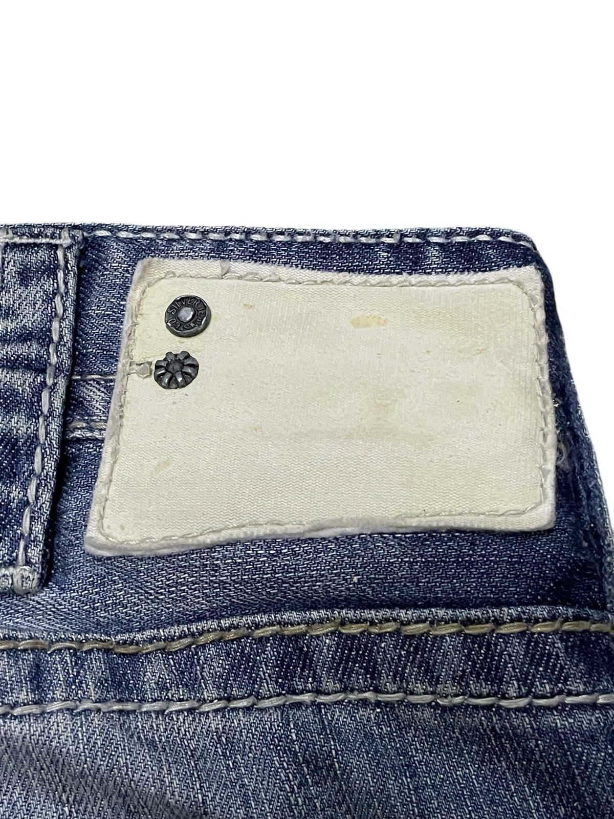 Japanese Brand × semanticdesign Silver Heavy Stitched Loose Straight Baggy Jeans Size US 32 / EU 48 - 20 Thumbnail