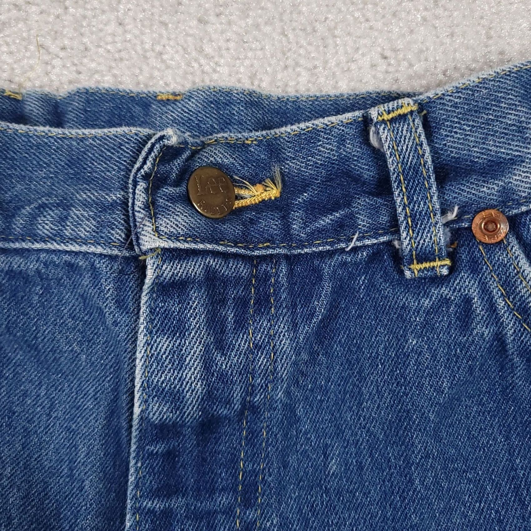 Lee VINTAGE Lee Riders High Rise Denim Jeans Women's 14 Hemmed Short 26.5" USA Made Size 29" - 5 Thumbnail