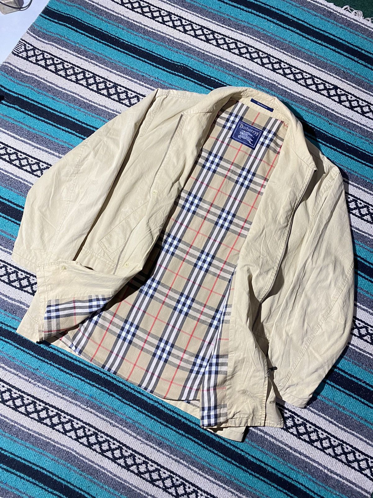 Burberry 90s Burberrys Nova Checkered Trench Coat Jacket Size US L / EU 52-54 / 3 - 3 Thumbnail