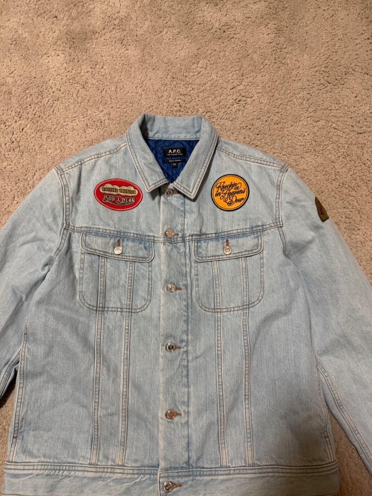 A.P.C. A.P.C. Light Wash Denim Jacket XXL Patch Trucker Jean Jacket Size US XXL / EU 58 / 5 - 5 Thumbnail