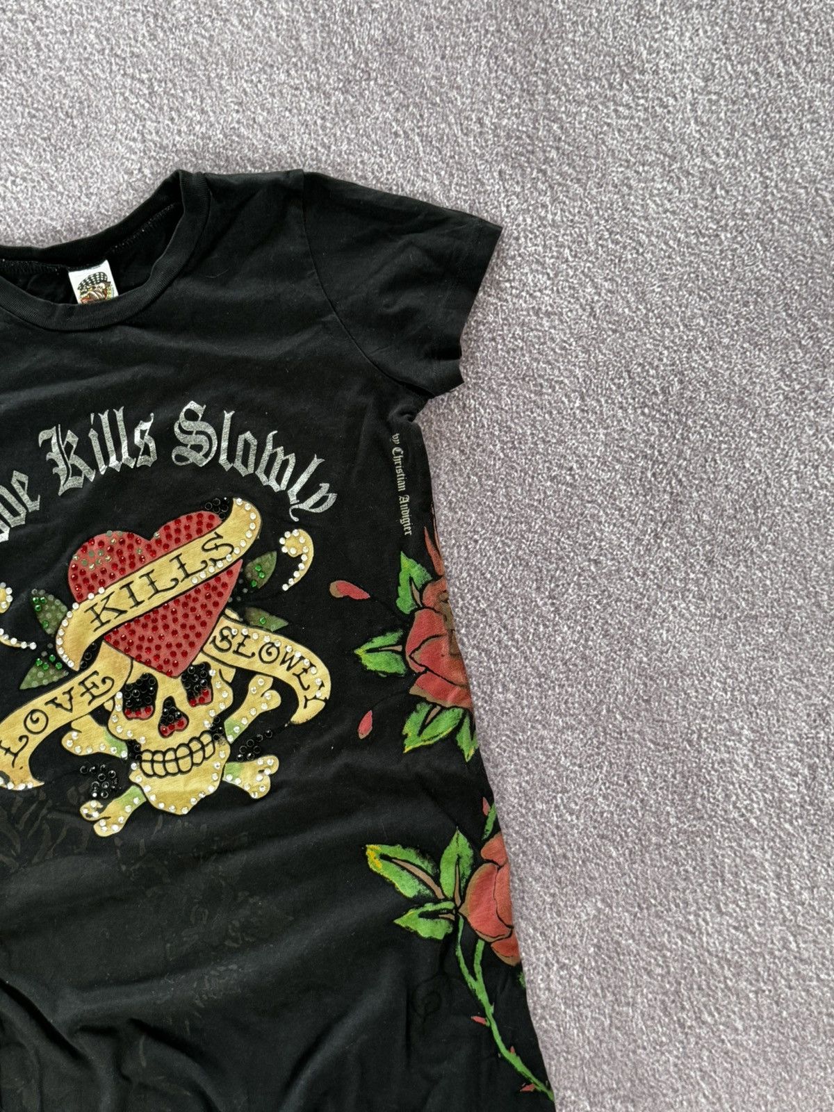 Ed Hardy Ed Hardy Y2K Vintage Tattoo Print Glamour T-Shirt Size M / US 6-8 / IT 42-44 - 5 Thumbnail