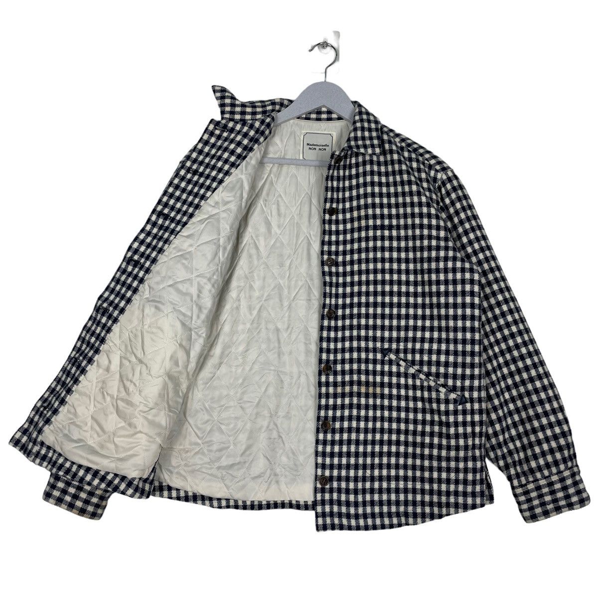 Issey Miyake × Japanese Brand × Mademoiselle Non Non 💥MADEMOISELLE NON NON CHECKED BUTTON JACKET Size US M / EU 48-50 / 2 - 7 Thumbnail