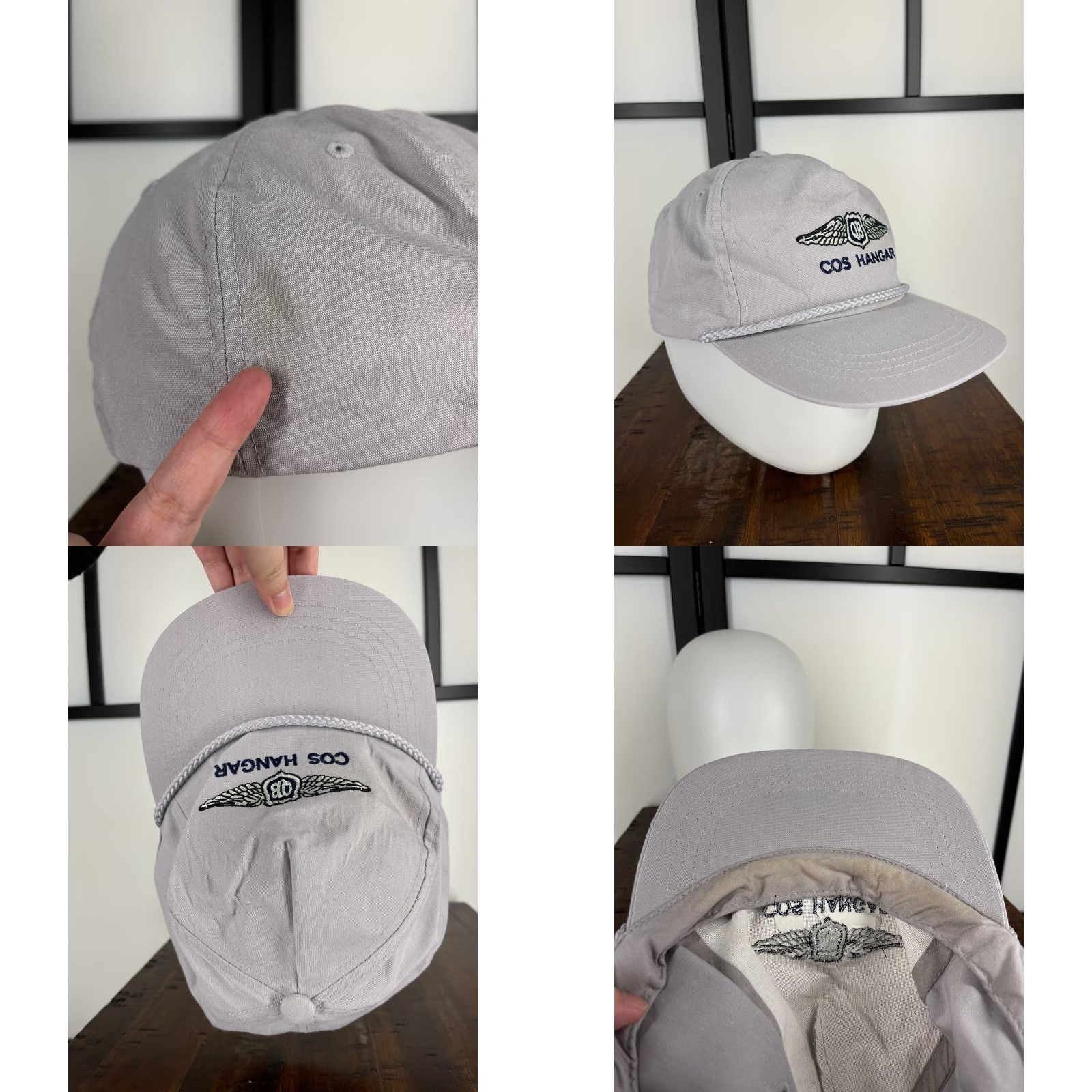 Vintage VINTAGE VTG QB Cos Hangar Hat Cap Snap Back Adult One Size Gray Cotton Polyester Blend Size ONE SIZE - 8 Thumbnail
