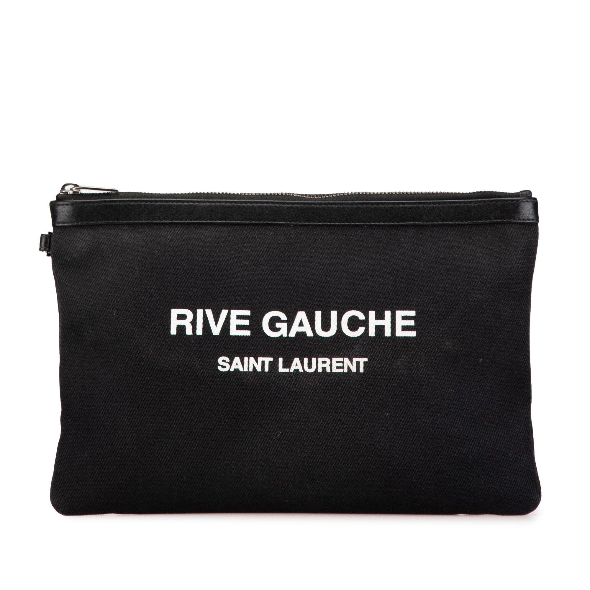 Saint Laurent Paris Saint Laurent Canvas Rive Gauche Clutch Black Size ONE SIZE - 1 Thumbnail