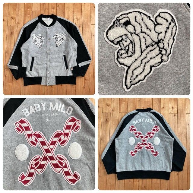 Bape BAPE MILO LOGO Sweat Varsity Jacket a bathing ape NIGO Size US L / EU 52-54 / 3 - 1 Thumbnail