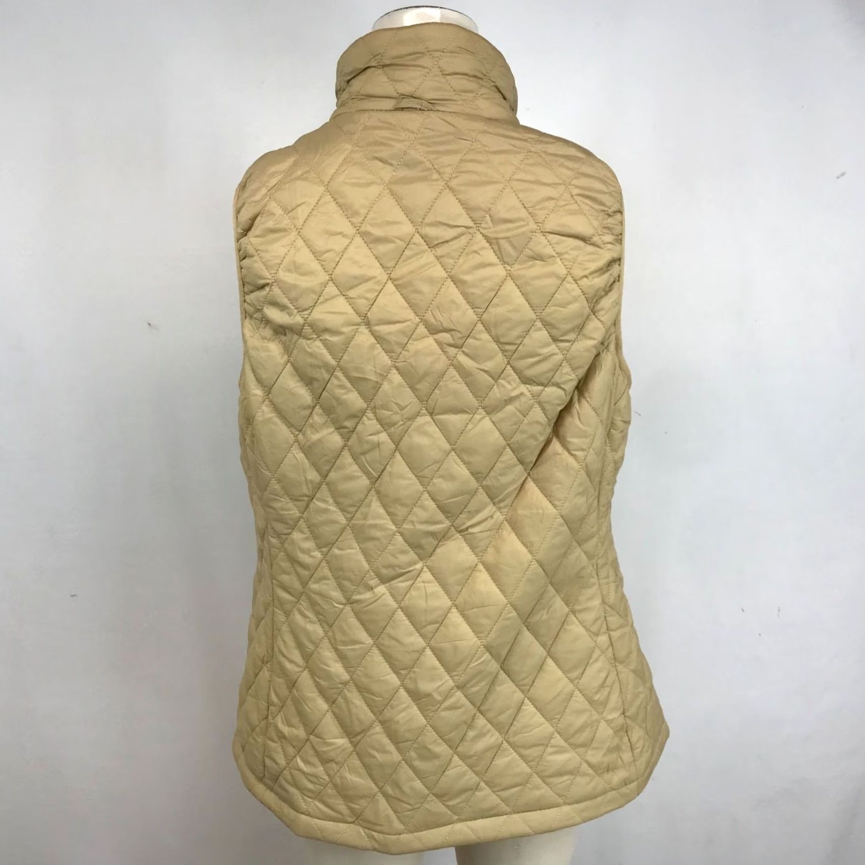Lands' End Lands' End Womens Medium Tan Quilted Full Zip Vest Shirt Womens Medium Tan Quilted Full Zip Vest Size M / US 6-8 / IT 42-44 - 5 Thumbnail