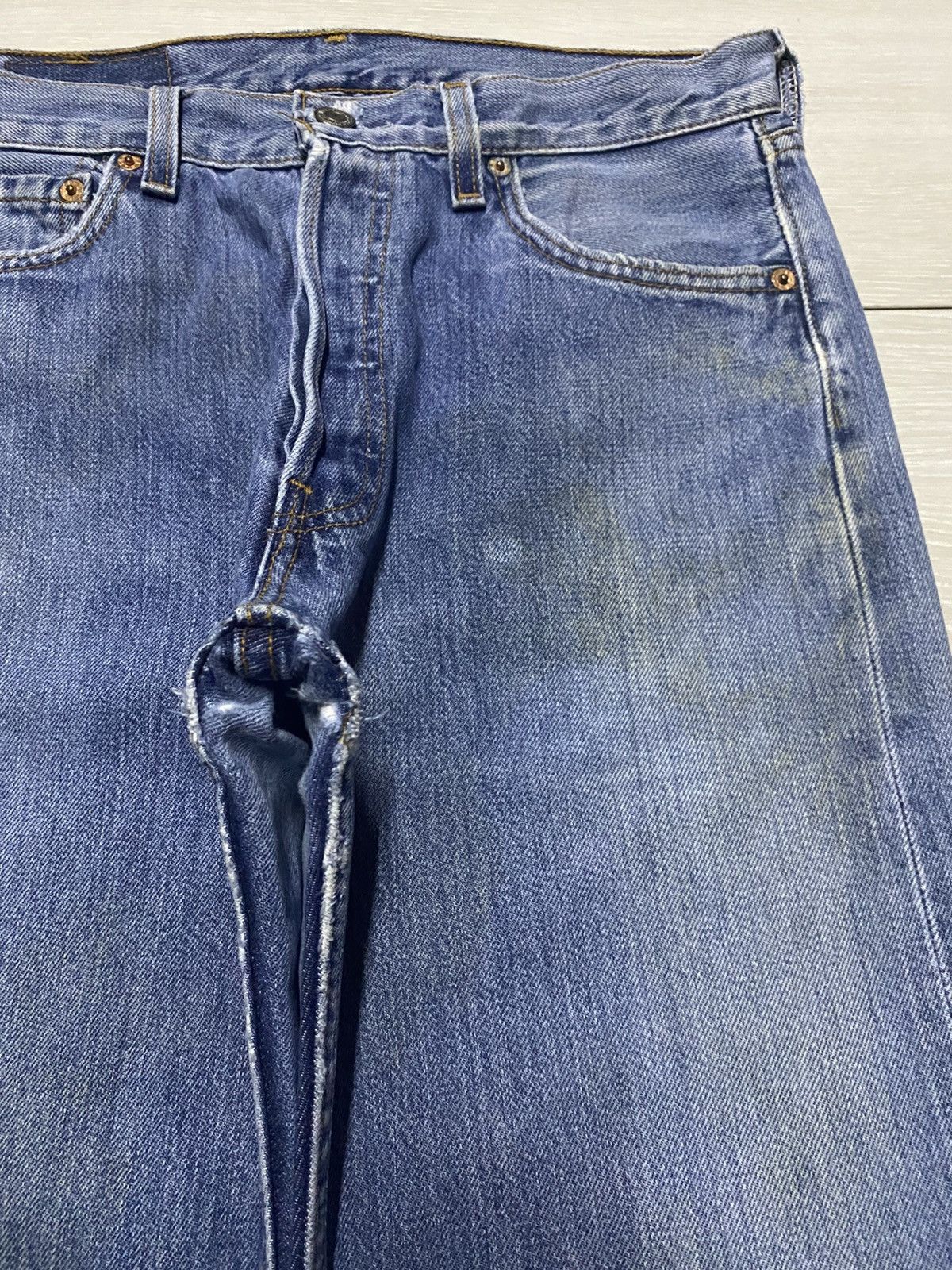 Levi's Vintage Levis 501 90s ButtonFly Grunge Distressed Jeans Size US 29 - 8 Thumbnail