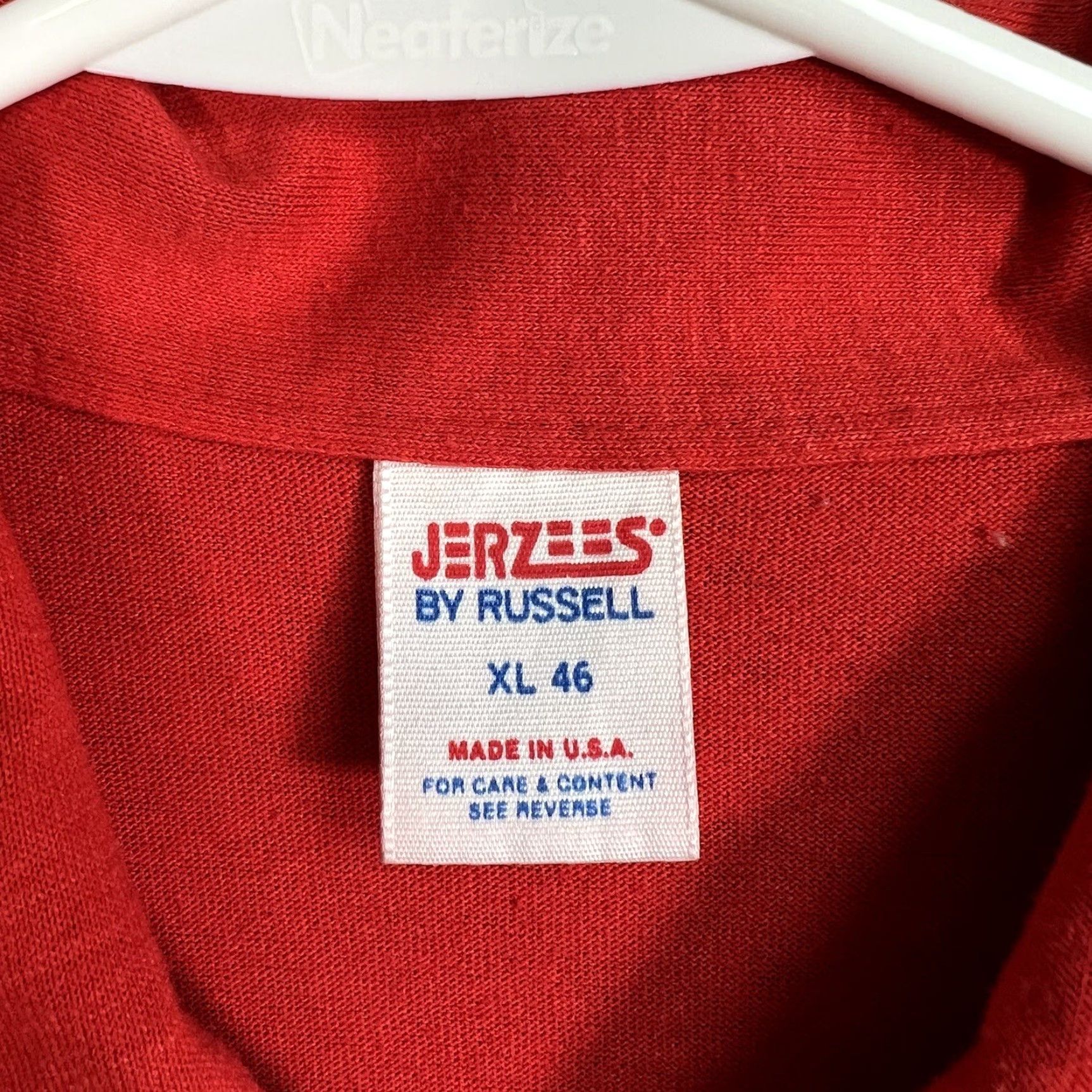 Jerzees VINTAGE Jerzees Polo Shirt 80s Marie Adult XL Red Cotton Blend Mens Size US XL / EU 56 / 4 - 7 Thumbnail