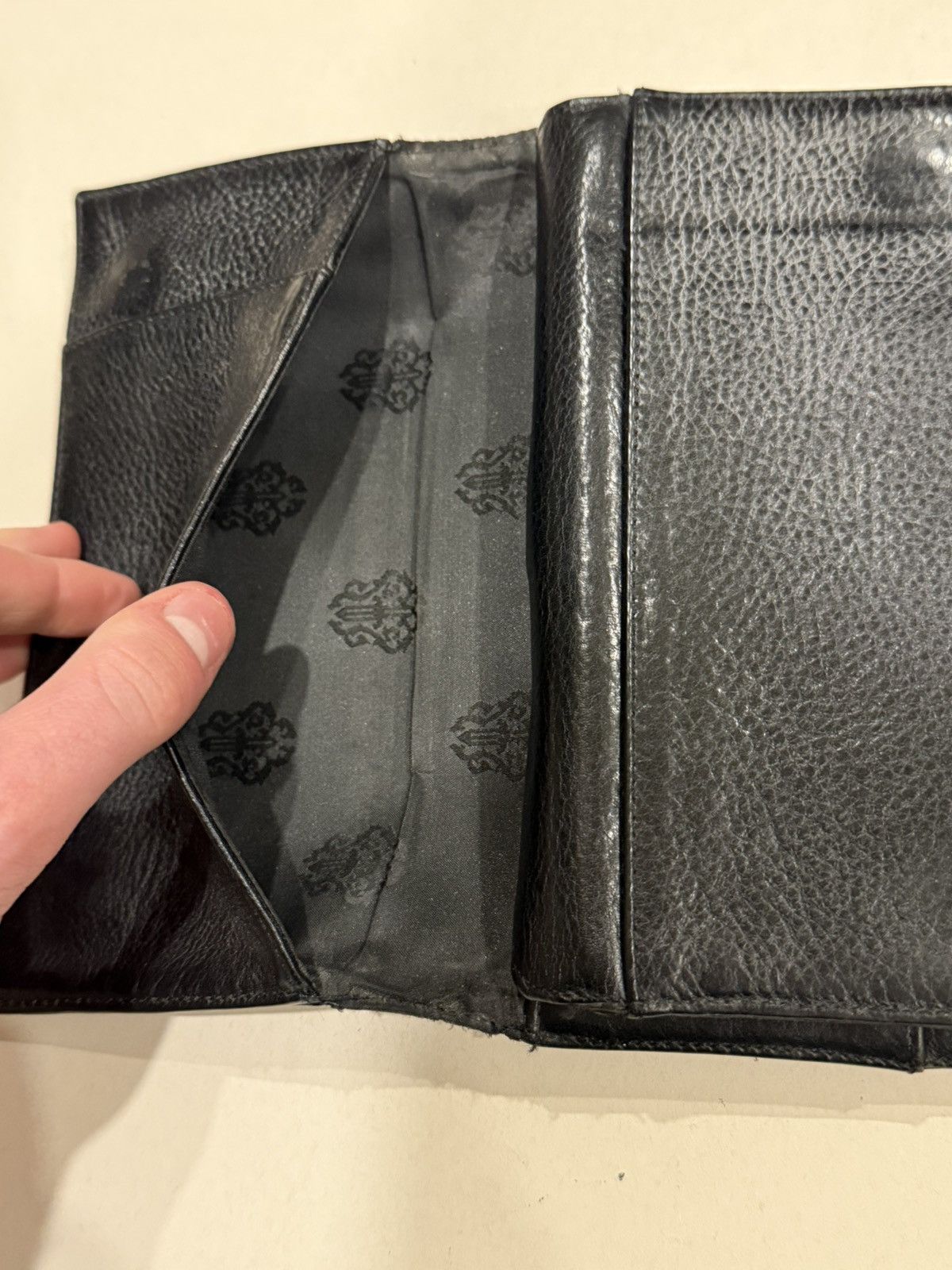 Chrome Hearts Chrome Hearts Wave Wallet Silver Cross Balls Black Leather Size ONE SIZE - 15 Thumbnail