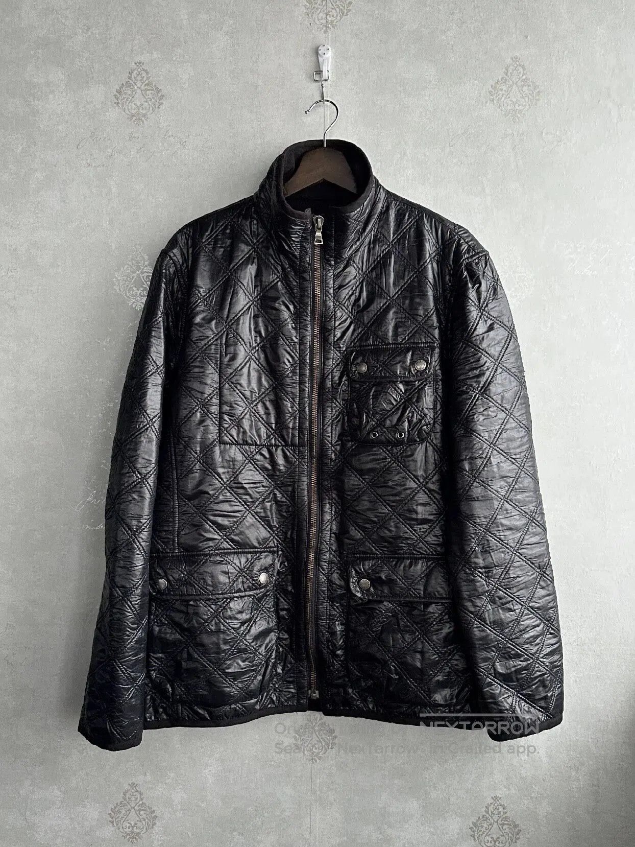 Burberry BURBERRY sizeLL Label: Black marked diamond-patterned cotto Size US XL / EU 56 / 4 - 1 Thumbnail