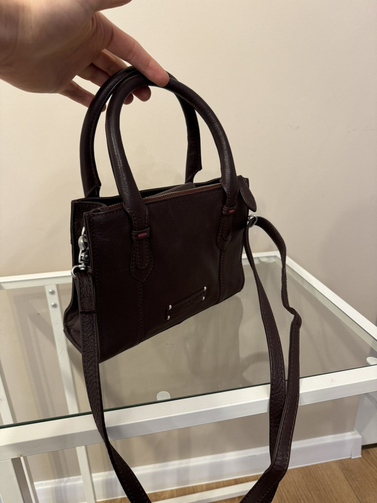 Vintage Bailey & Quinn London leather burgundy shoulder bag hand Size ONE SIZE - 7 Thumbnail