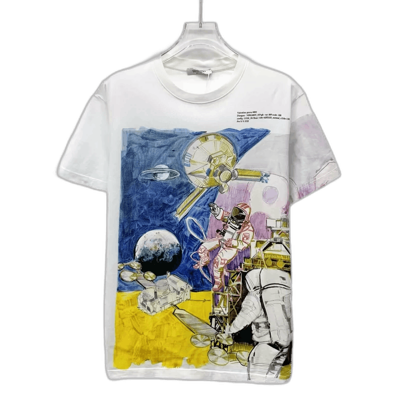 Valentino Valentino Astronaut Print Short Sleeve T-shirt-yf Size US S / EU 44-46 / 1 - 1 Thumbnail