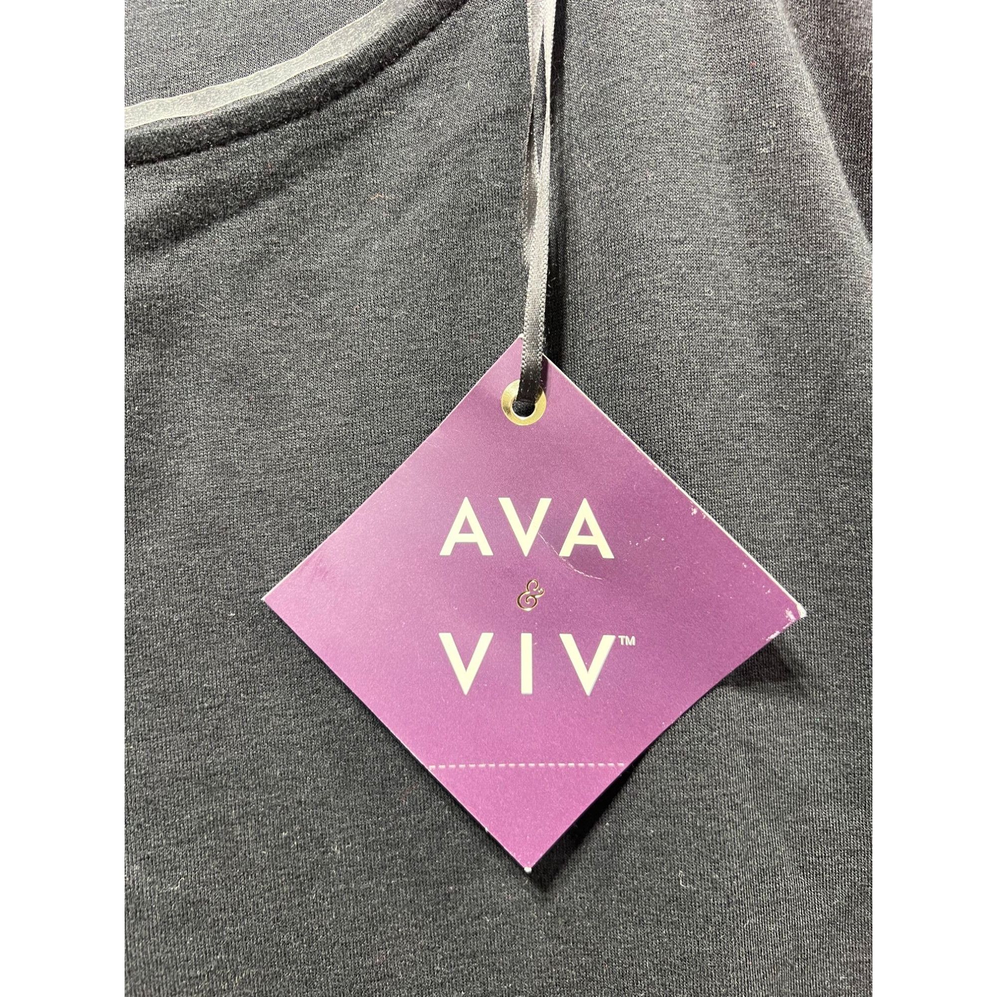 Other Ava & Viv - Women's 3/4 Sleeve Tunic T-Shirt - Black - 1X Size XL / US 12-14 / IT 48-50 - 15 Thumbnail