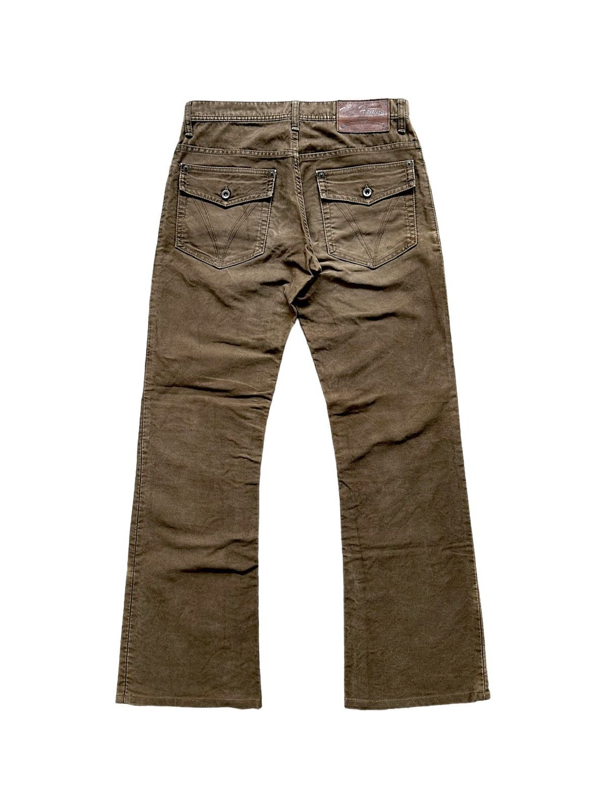 Tete Homme 00's Tete Homme moleskin mudwash khakis flared pant Size US 31 - 2 Thumbnail