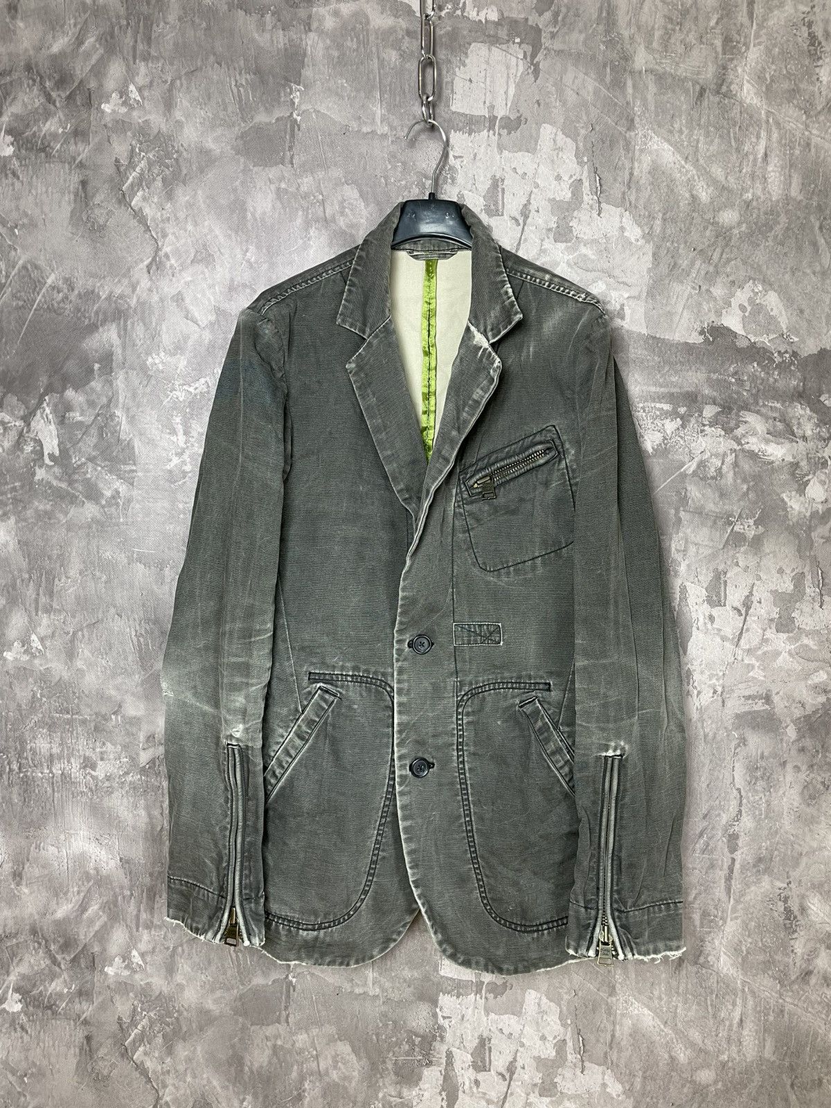 Diesel × Japanese Brand × Vintage Diesel Industry Vintage Denim Distressed Blazer Jacket Size US L / EU 52-54 / 3 - 1 Thumbnail