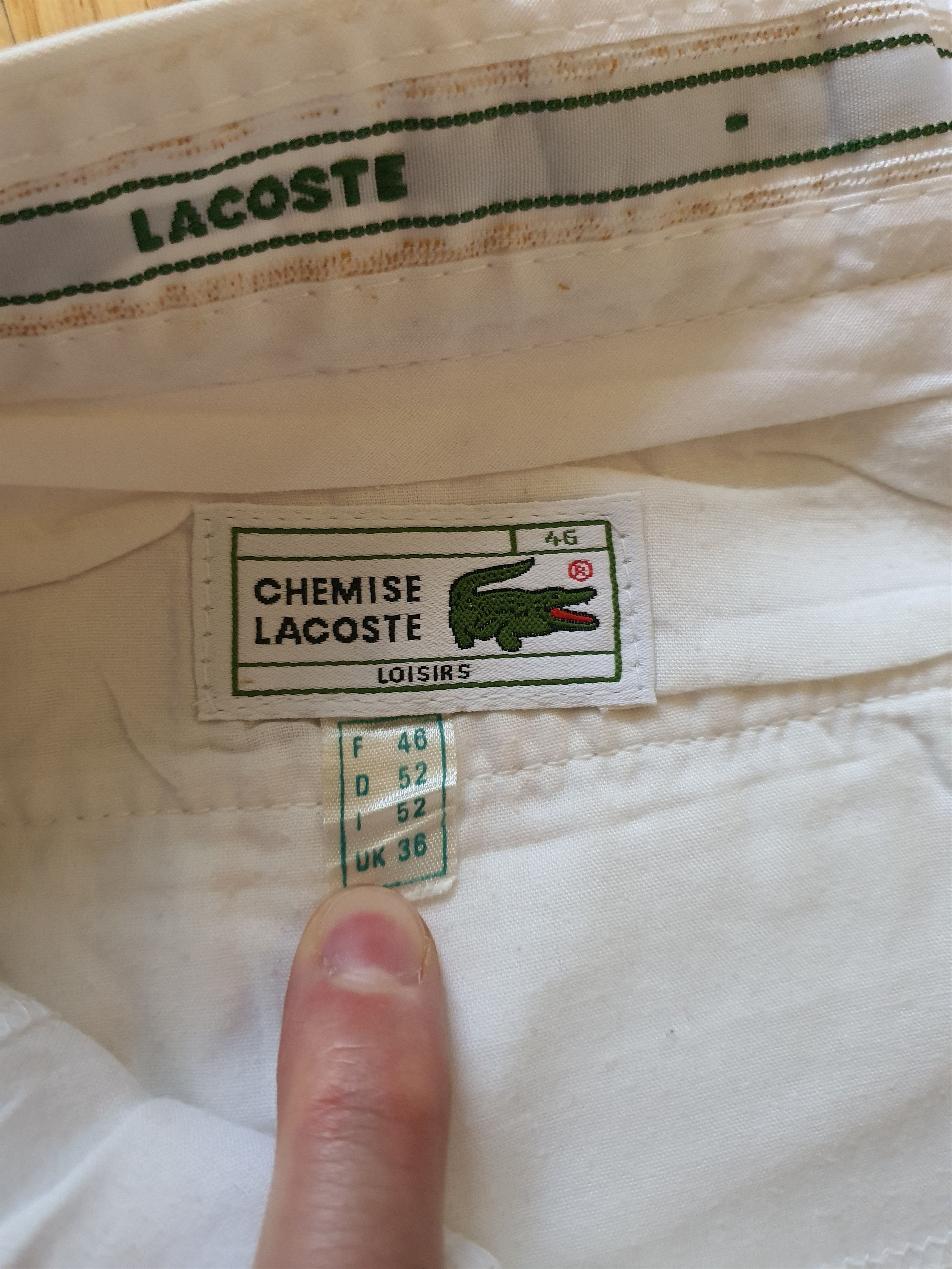 Lacoste Vintage White Cotton Pants Trousers - Double Pleated - W30 Size US 36 / EU 52 - 7 Thumbnail