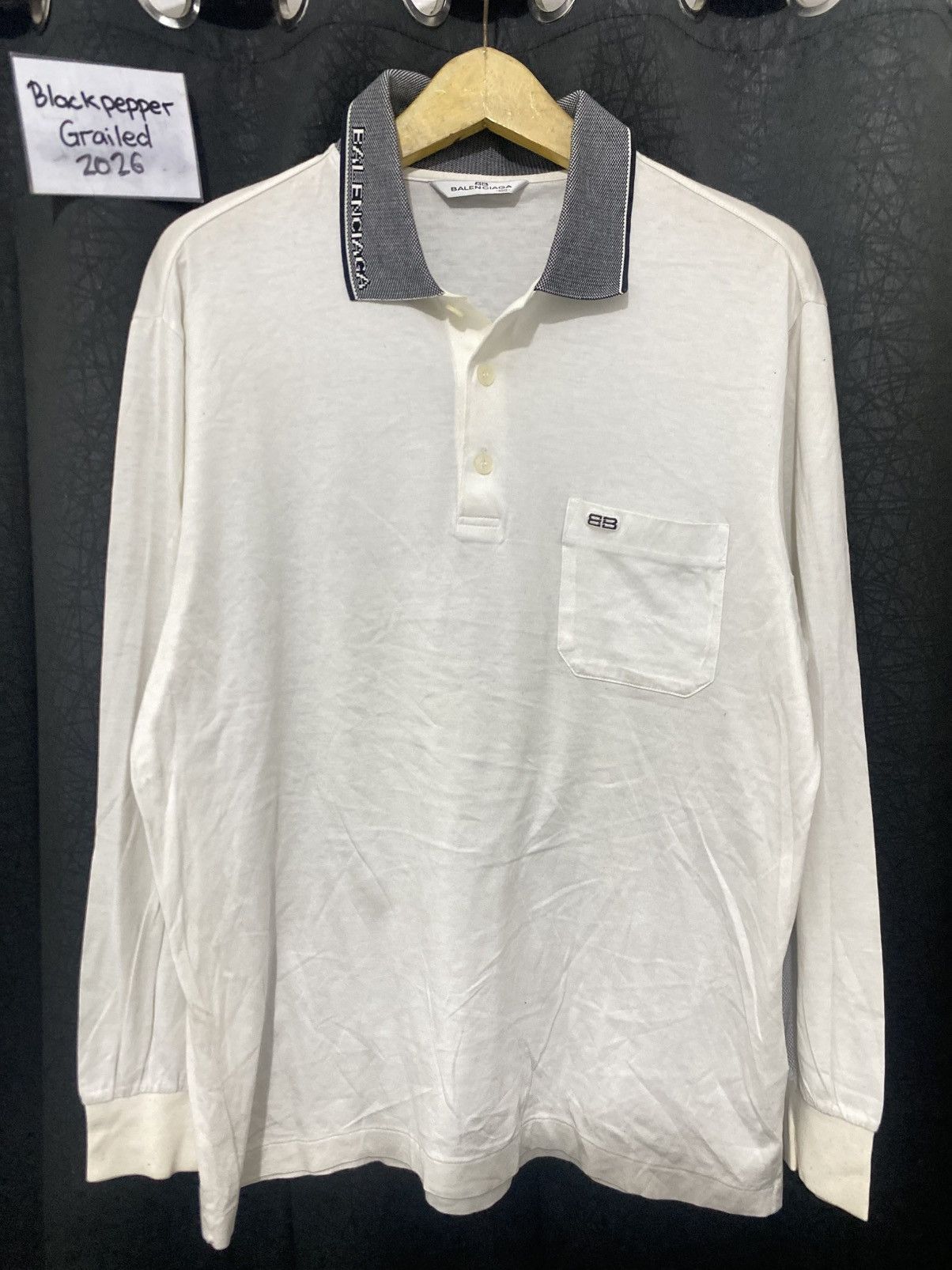 Balenciaga Vintage Balenciaga L/S Polos Size US L / EU 52-54 / 3 - 1 Thumbnail