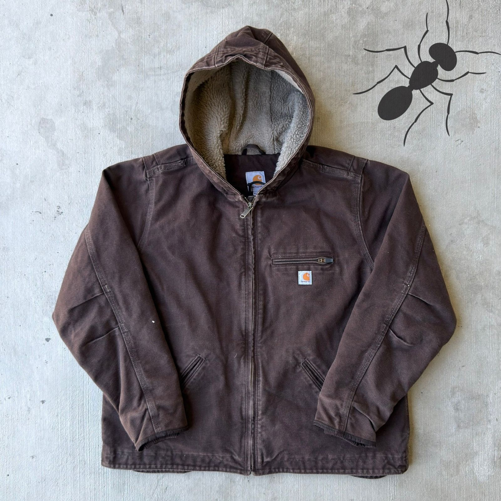 Carhartt × Vintage Carhartt WOMENS brown sierra hooded work wear jacket Size US XL / EU 56 / 4 - 1 Thumbnail