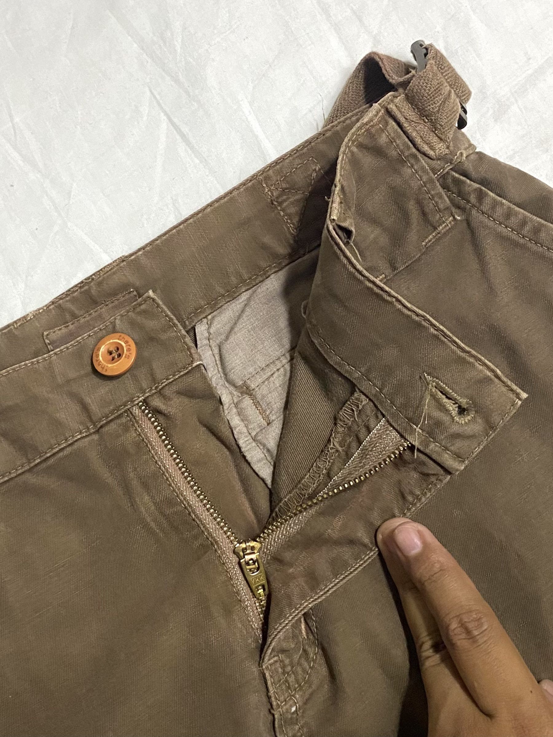 Japanese Brand There’s Brown Utility Cargo Skirt Multi-Pocket and Button Size 29" - 6 Thumbnail