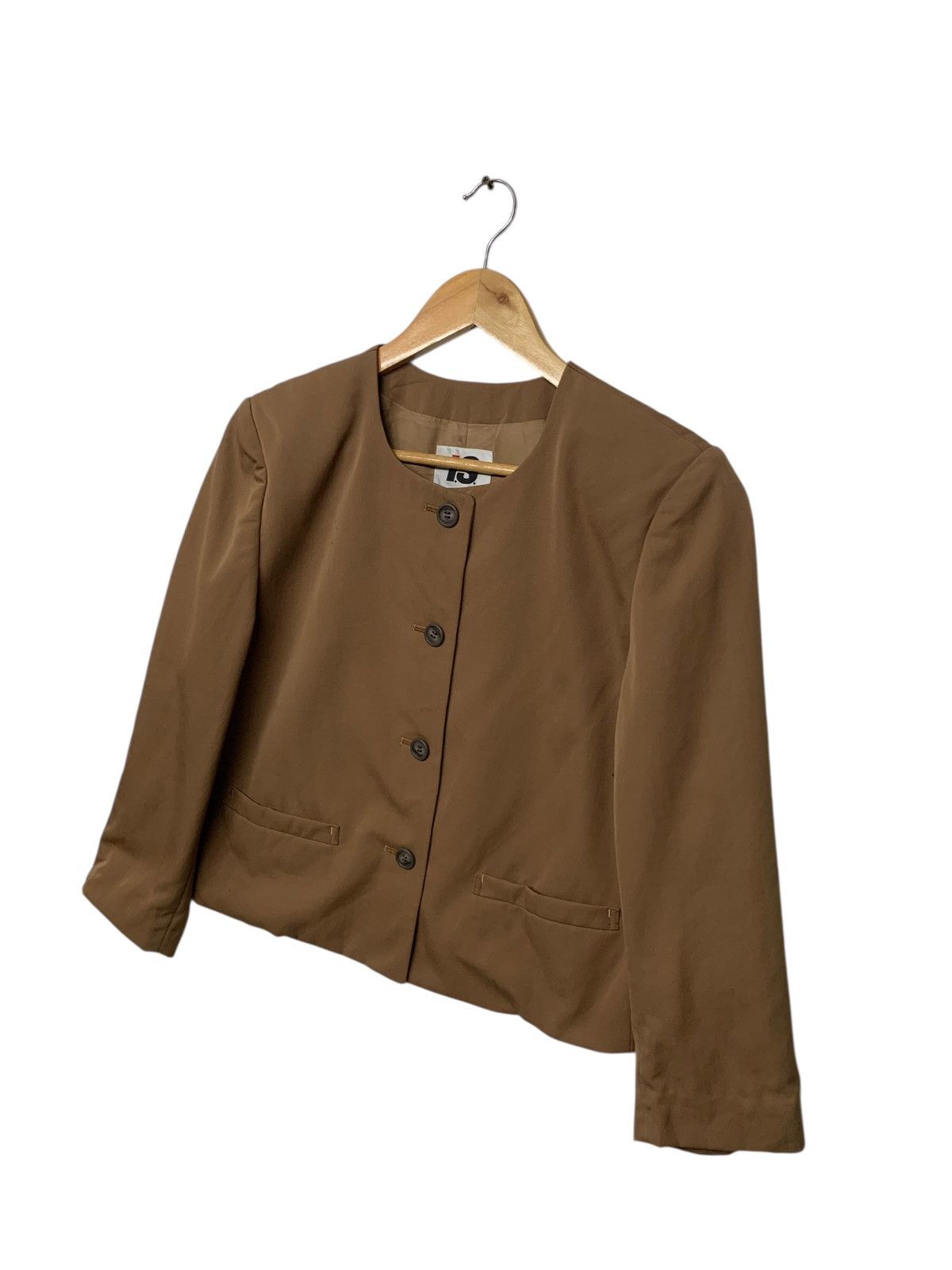Issey Miyake × Japanese Brand × Vintage Issey Miyake🔥Rich Brown Fly Coat Cropped IS Made In Japan Size M / US 6-8 / IT 42-44 - 2 Thumbnail