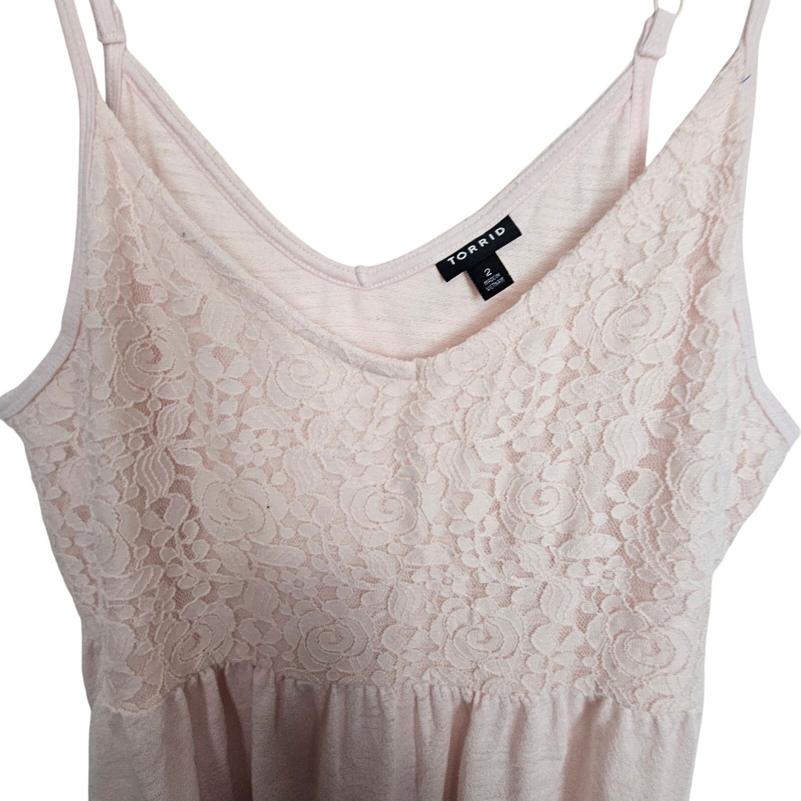 Torrid Torrid Women Babydoll Floral Lace V-Neck Tank Plus Size 2X Size XXL / US 16-18 / IT 52-54 - 2 Thumbnail