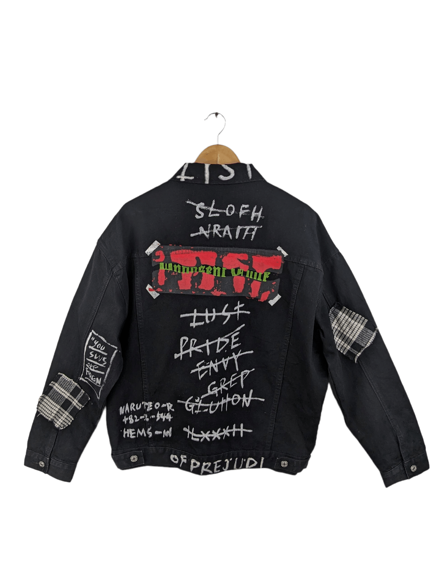 Japanese Brand × Vintage 🇯🇵 Vintage Denim Jacket Bondage Patchwork Custom Harajuku Size US XL / EU 56 / 4 - 2 Thumbnail