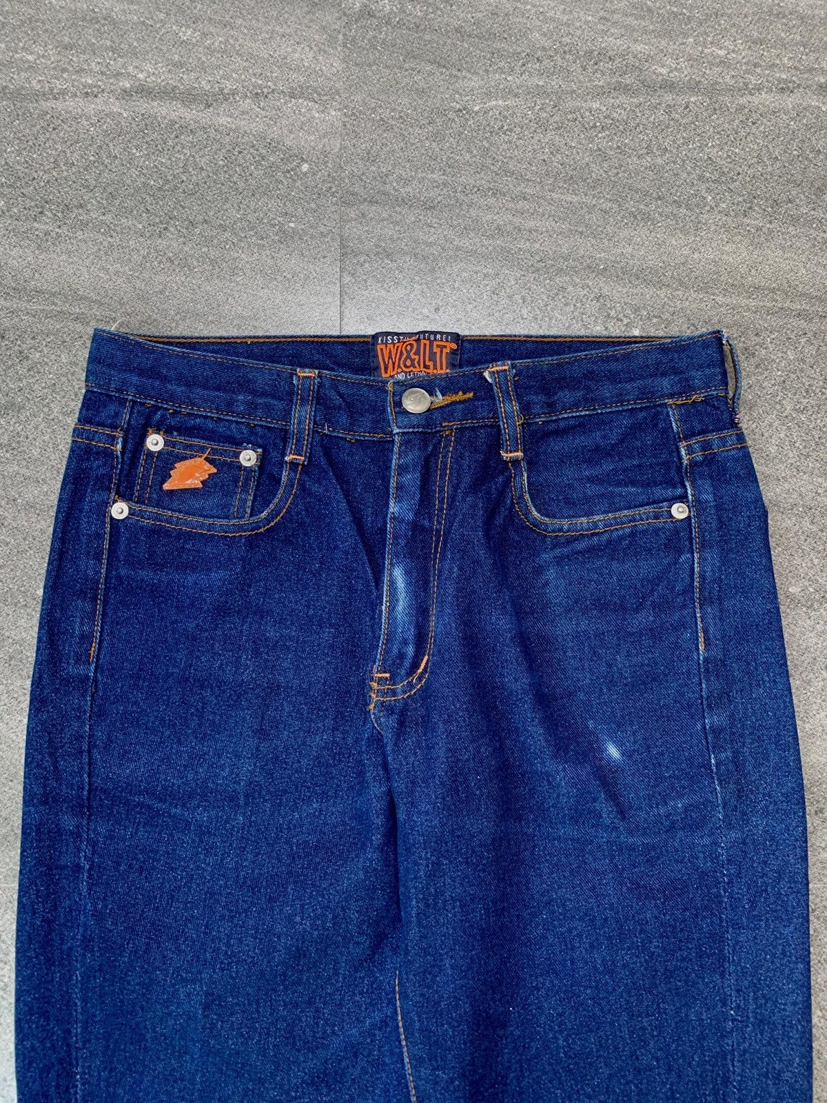 W&LT FREE TAX! 2000s Elastic Flared Denim Jeans Size US 30 / EU 46 - 3 Thumbnail