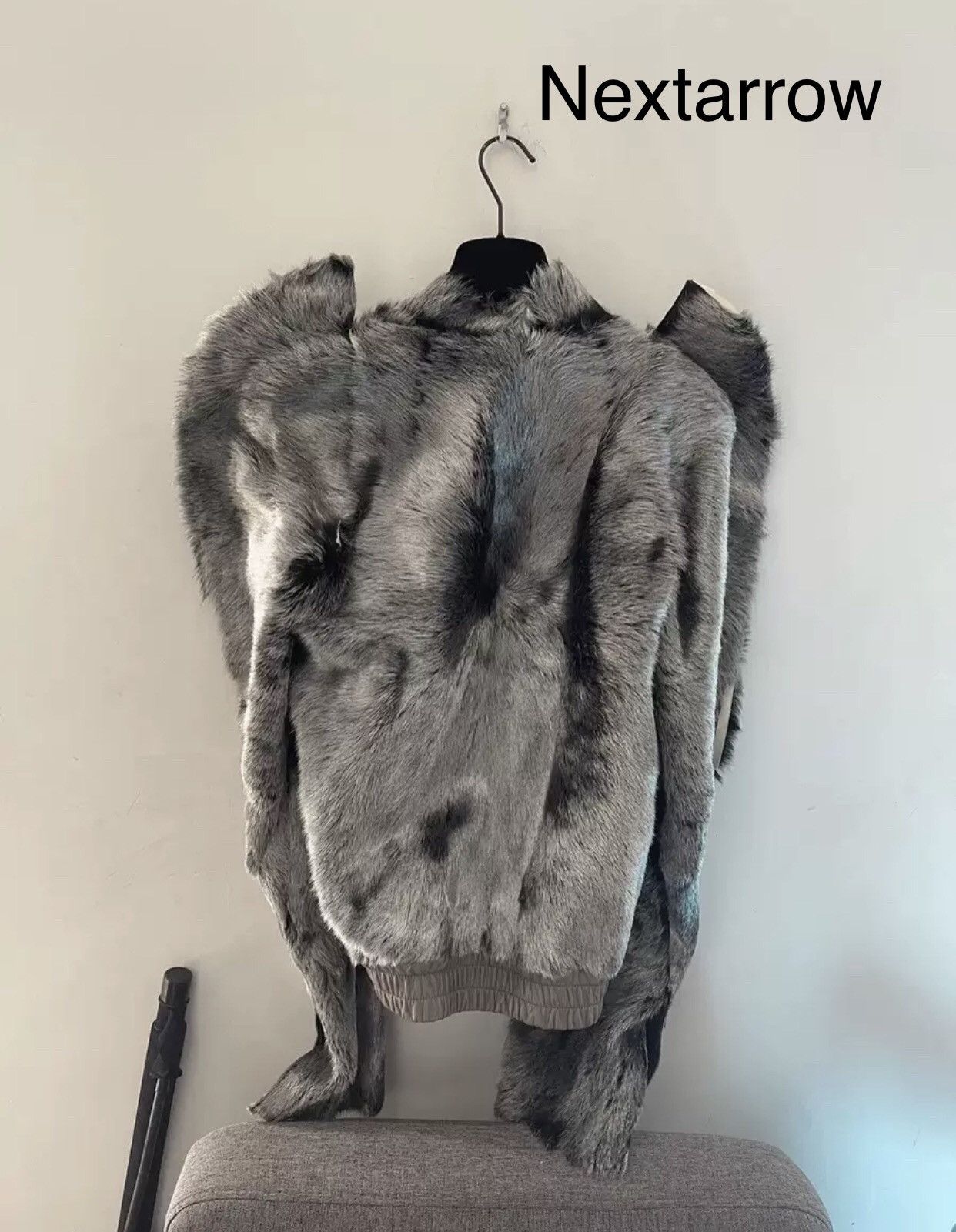 Rick Owens Rick Owens silver wool shoulder shrugged jacket 2412- Size S / US 4 / IT 40 - 2 Thumbnail
